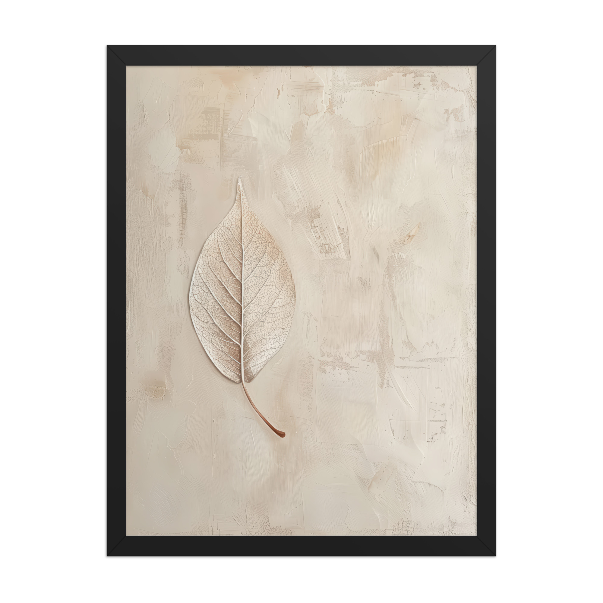 enhanced-matte-paper-framed-poster-in-black-18x24-front-68f9c345b3598.jpg Wabi-Sabi Leaf II — Neutral Textured Botanical Wall Art — Framed Poster - Image 7
