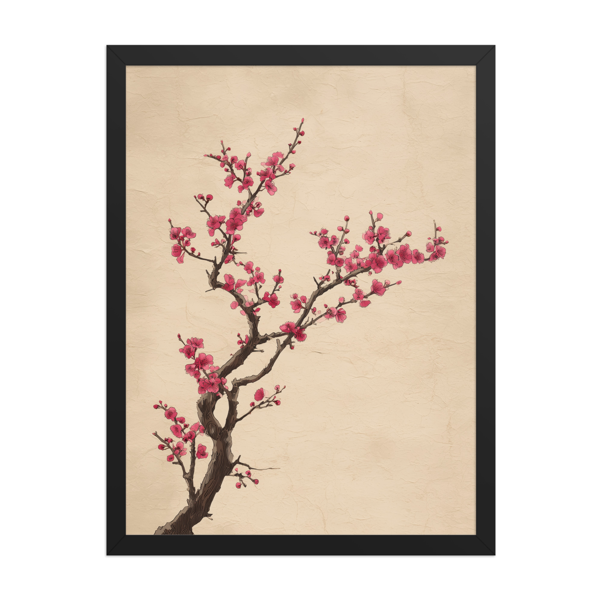 enhanced-matte-paper-framed-poster-in-black-18x24-front-68f9c4a5c544b.jpg Plum Blossom Branch — Japanese Ink Illustration Wall Decor — Framed Poster - Image 6