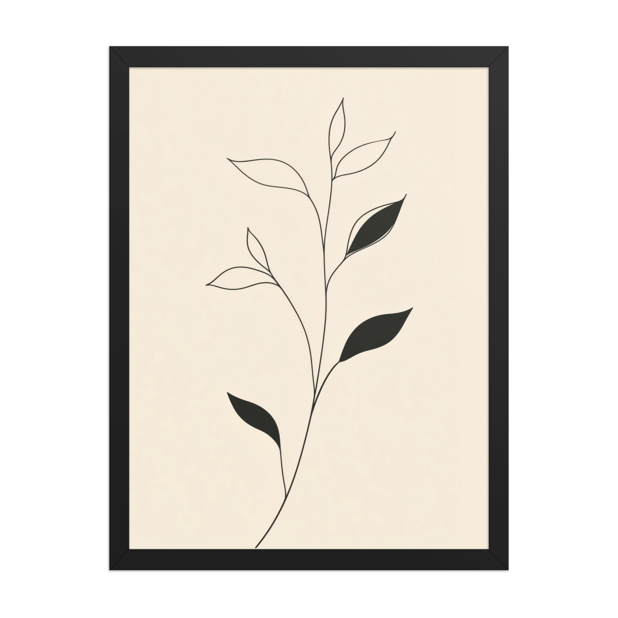 enhanced-matte-paper-framed-poster-in-black-18x24-front-68f9c6992b533.jpg Contrast in Nature — Minimalist Botanical Line Art — Framed Poster - Image 6