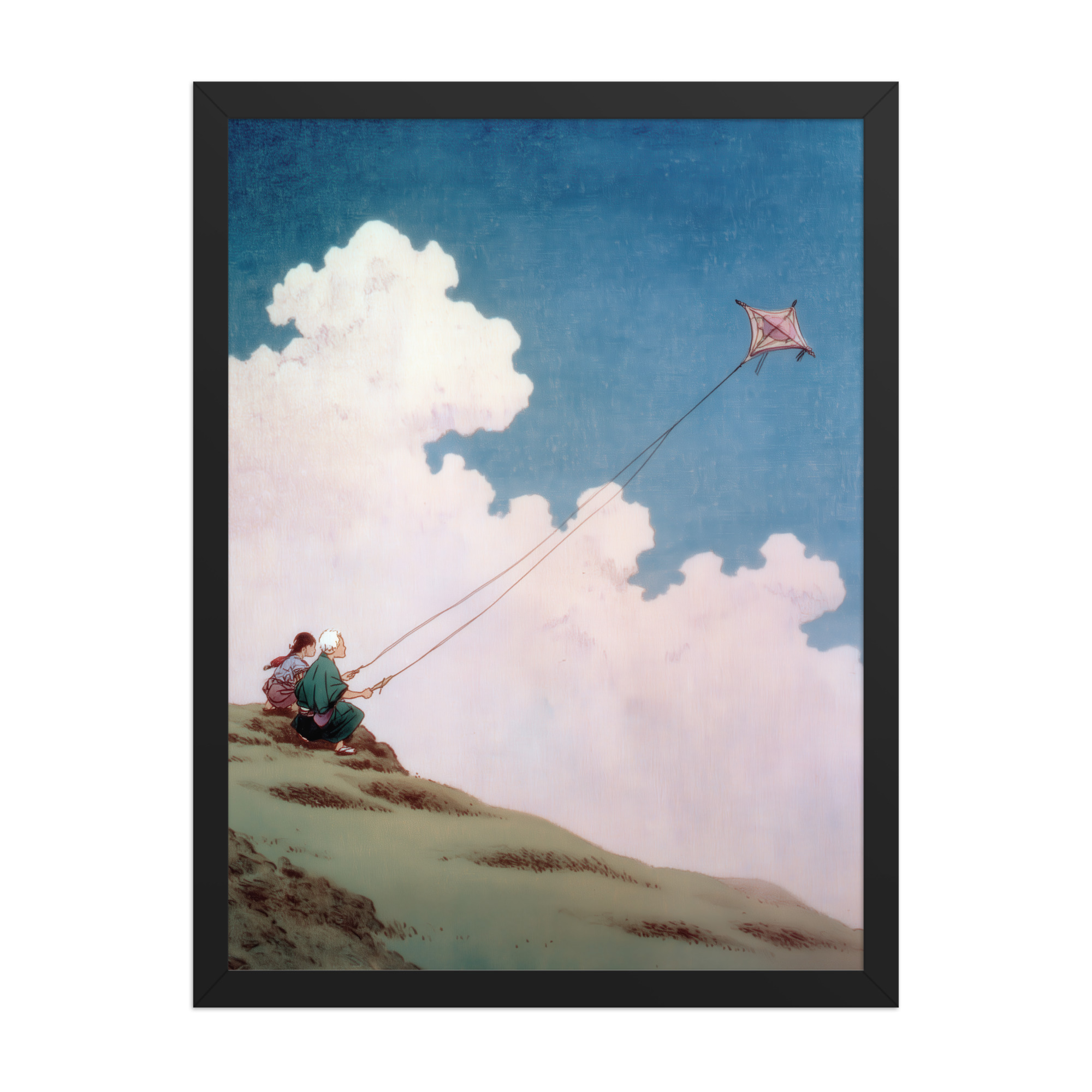 enhanced-matte-paper-framed-poster-in-black-18x24-front-68f9f68a51f6b.jpg Flying Lessons in the Sky – Ukiyo-e Wall Art Print – Framed Poster - Image 5