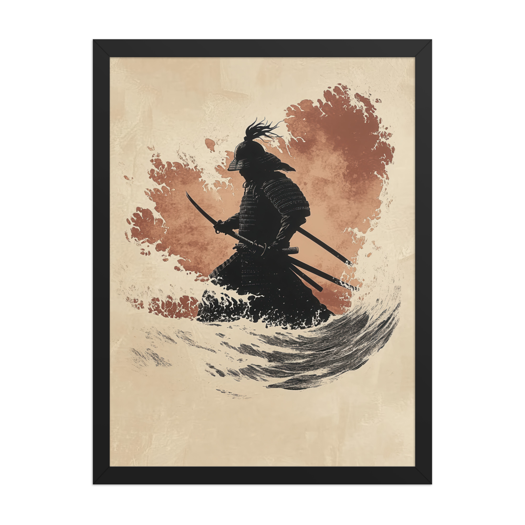 enhanced-matte-paper-framed-poster-in-black-18x24-front-68fa209d456ae.jpg Crimson Guard – Samurai Against The Rising Spray Wall Decor – Framed Poster - Image 4