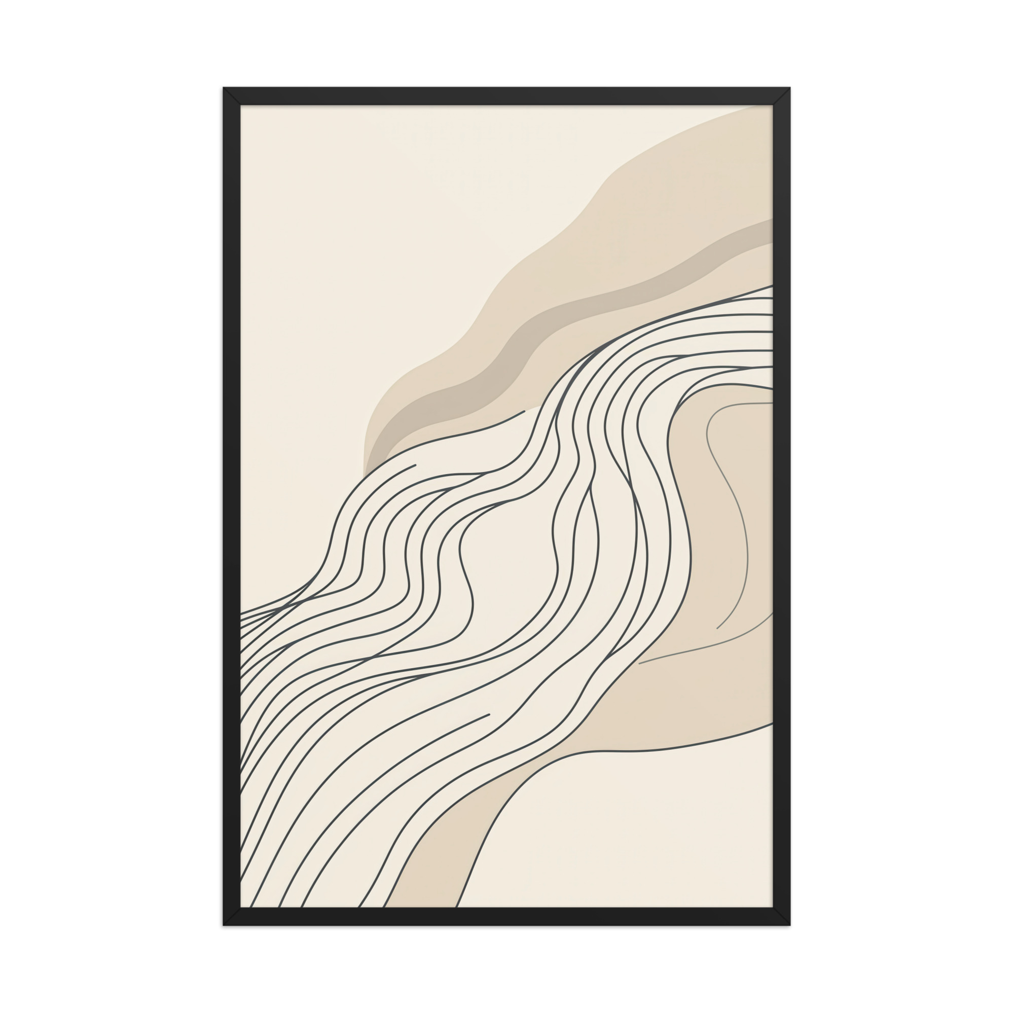 enhanced-matte-paper-framed-poster-in-black-24x36-front-68f89718082ab.jpg Soft Line Flow — Minimal Warm Neutral Color Abstract Line Art — Framed Poster - Image 5