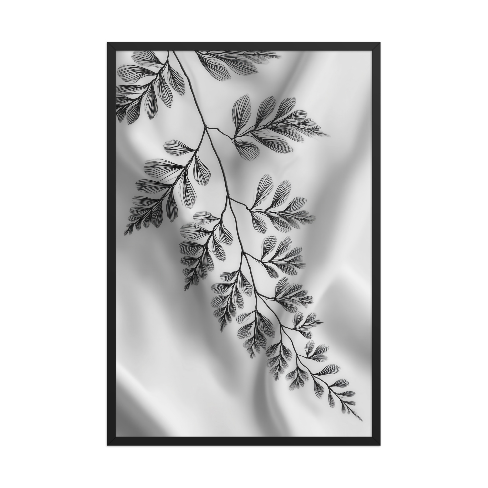 enhanced-matte-paper-framed-poster-in-black-24x36-front-68f909383e198.jpg Fern of Still Shadows — Botanical Ink Wall Decor — Framed Poster - Image 5