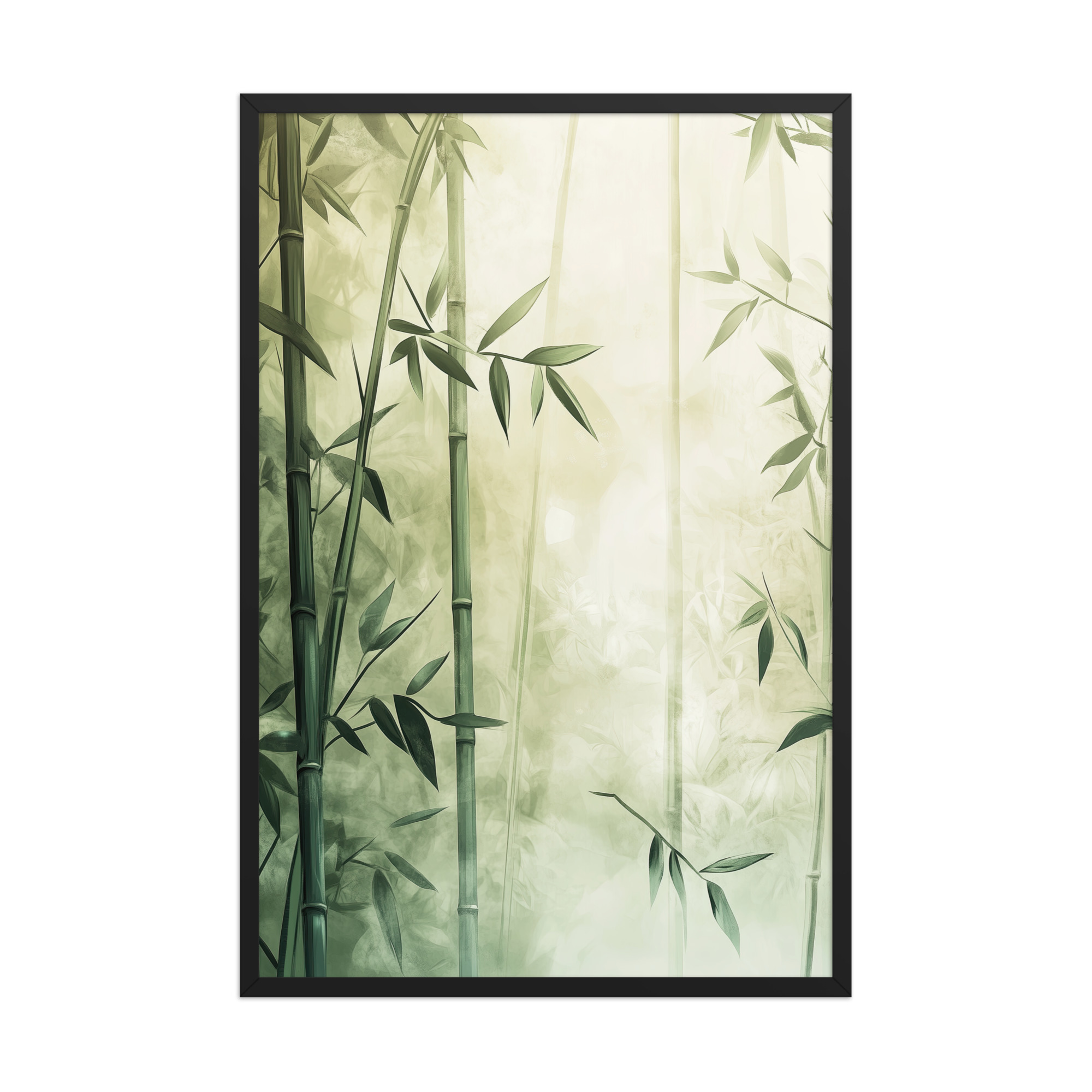enhanced-matte-paper-framed-poster-in-black-24x36-front-68f925ef8412e.jpg Whispering Bamboo Forest — Japandi Nature Botanical Wall Decor — Framed Poster - Image 6