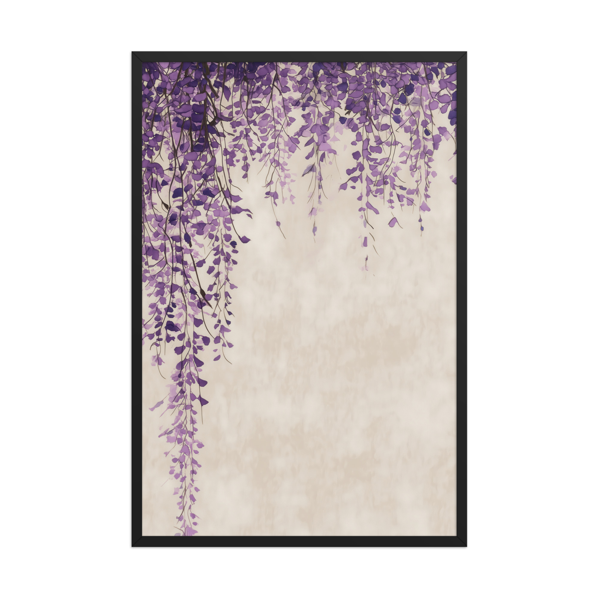 enhanced-matte-paper-framed-poster-in-black-24x36-front-68f9c30dba4ac.jpg Wisteria Cascade — Japandi Hanging Floral Wall Decor — Framed Poster - Image 7