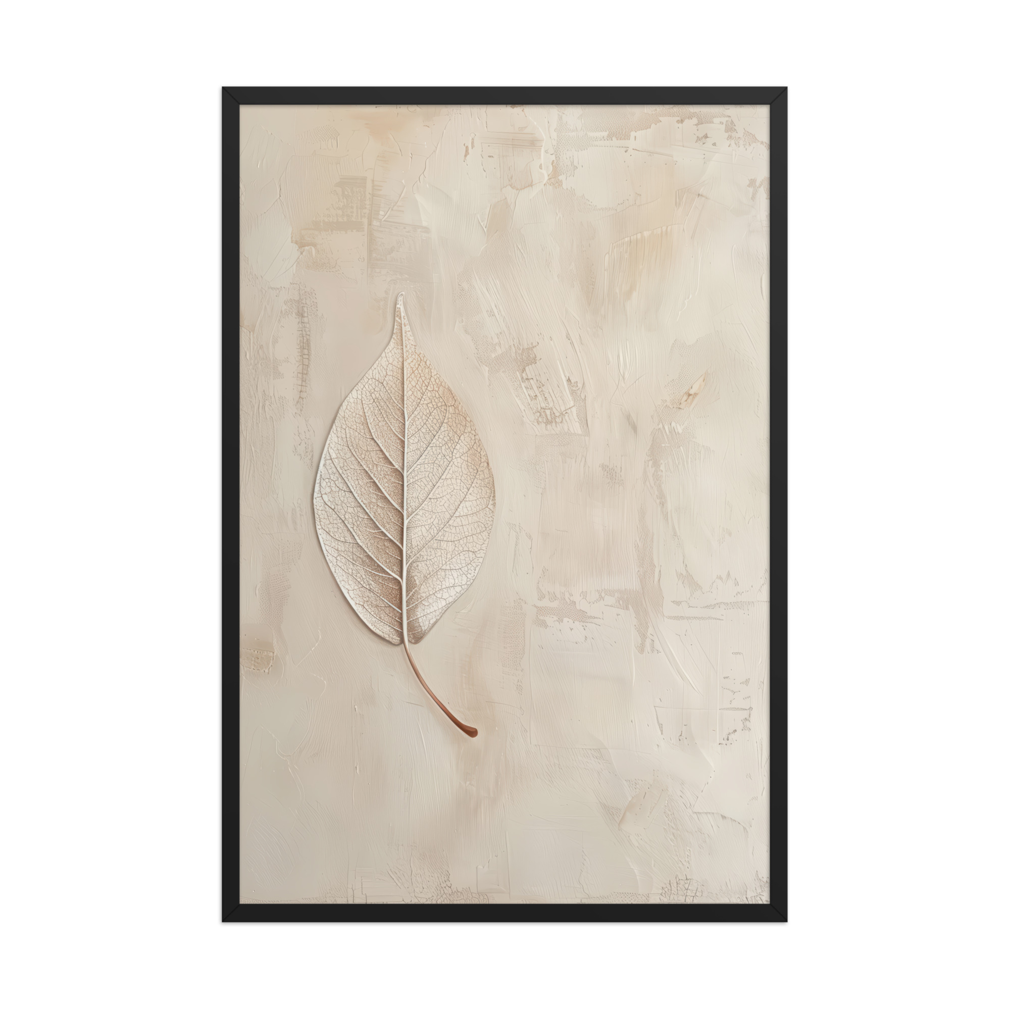 enhanced-matte-paper-framed-poster-in-black-24x36-front-68f9c345b363e.jpg Wabi-Sabi Leaf II — Neutral Textured Botanical Wall Art — Framed Poster - Image 8