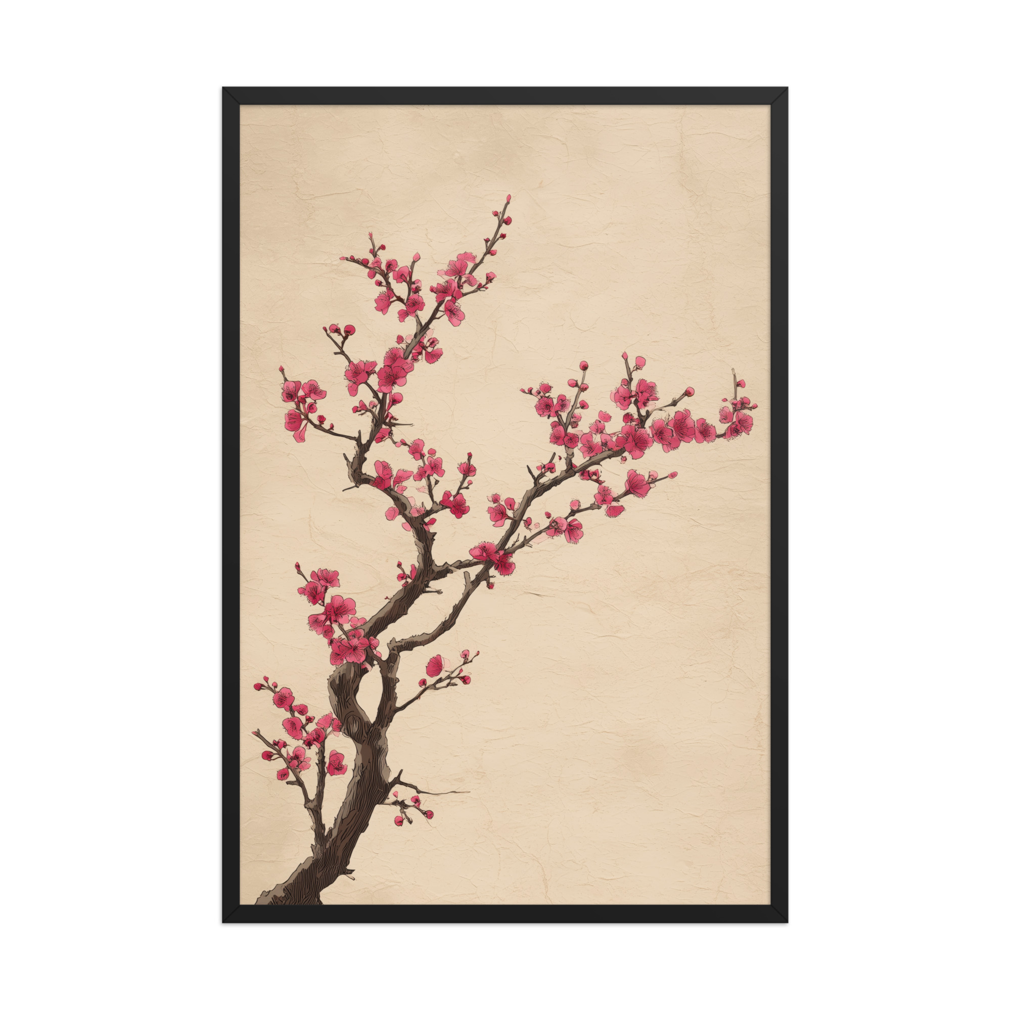 enhanced-matte-paper-framed-poster-in-black-24x36-front-68f9c4a5c54de.jpg Plum Blossom Branch — Japanese Ink Illustration Wall Decor — Framed Poster - Image 7