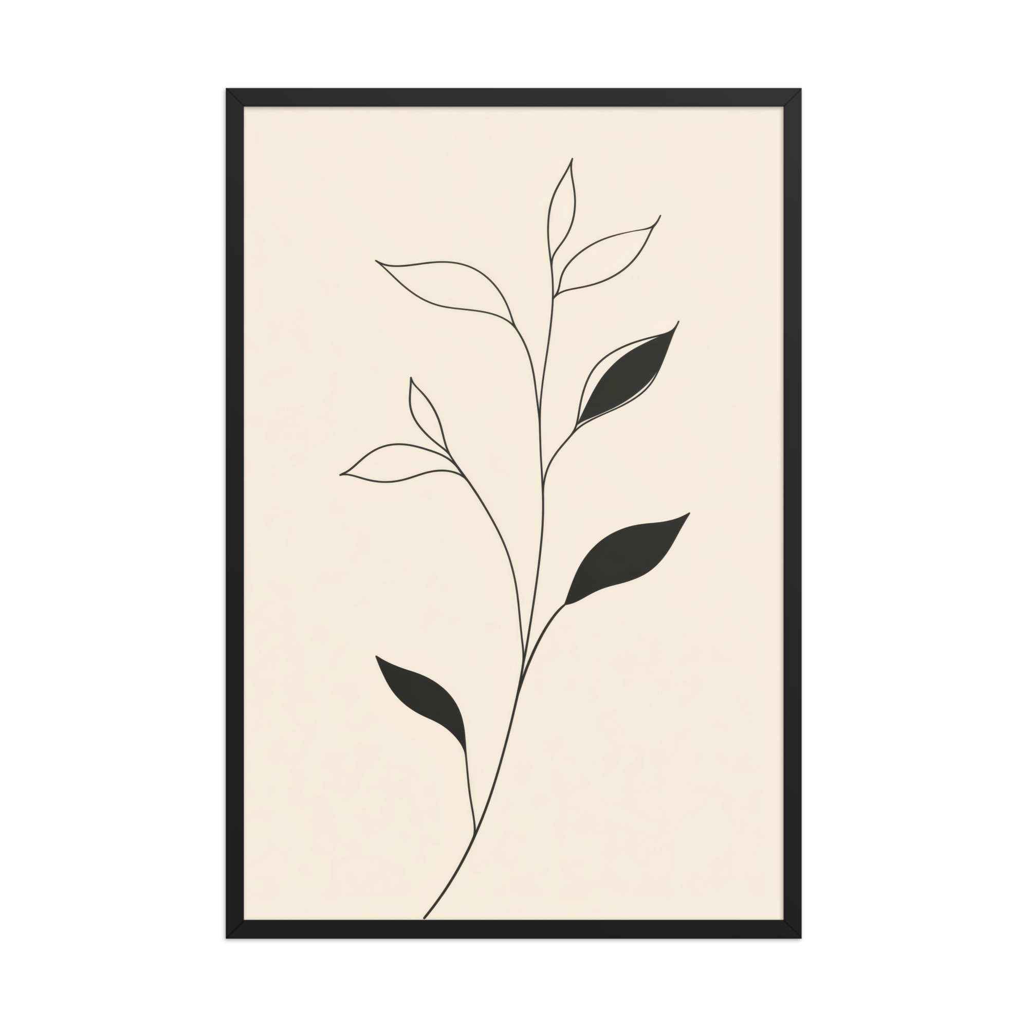 enhanced-matte-paper-framed-poster-in-black-24x36-front-68f9c6992b635.jpg Contrast in Nature — Minimalist Botanical Line Art — Framed Poster - Image 7