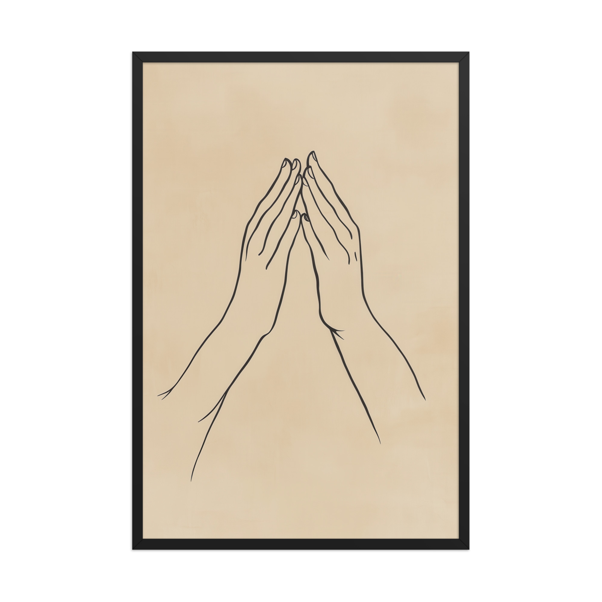 enhanced-matte-paper-framed-poster-in-black-24x36-front-68f9c77c71d18.jpg Gyan Mudra Hands — Minimal Gesture Yoga Line Wall Decor — Framed Poster - Image 7
