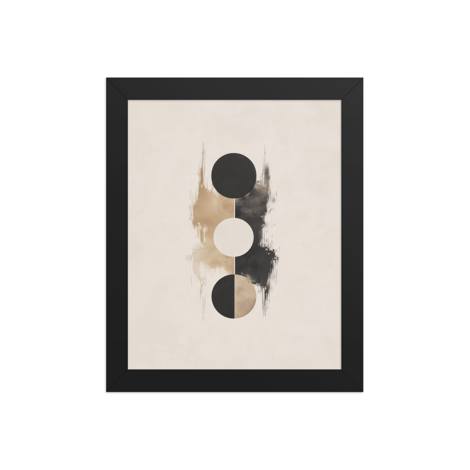 enhanced-matte-paper-framed-poster-in-black-8x10-front-68f896b825e98.jpg Japandi Balance — Minimal Geometric Circles in Warm Neutrals Wall Art — Framed Poster - Image 2