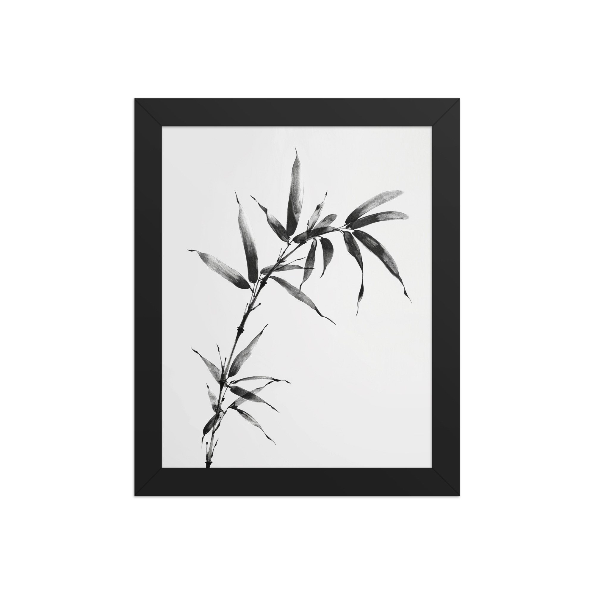 enhanced-matte-paper-framed-poster-in-black-8x10-front-68f921a998ed5.jpg Minimalist Bamboo — Sumi-e Black Ink Wall Art — Framed Poster - Image 2