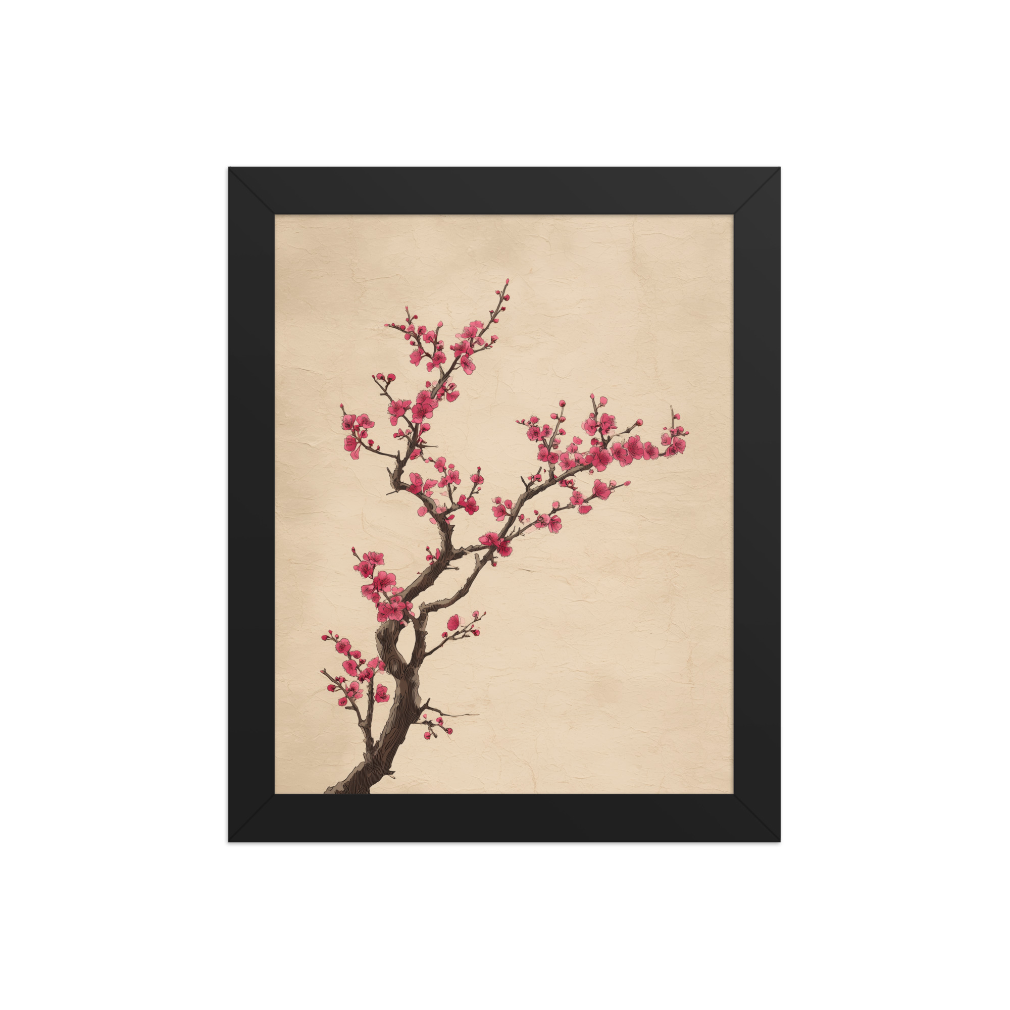 enhanced-matte-paper-framed-poster-in-black-8x10-front-68f9c4a5c51ea.jpg Plum Blossom Branch — Japanese Ink Illustration Wall Decor — Framed Poster - Image 2