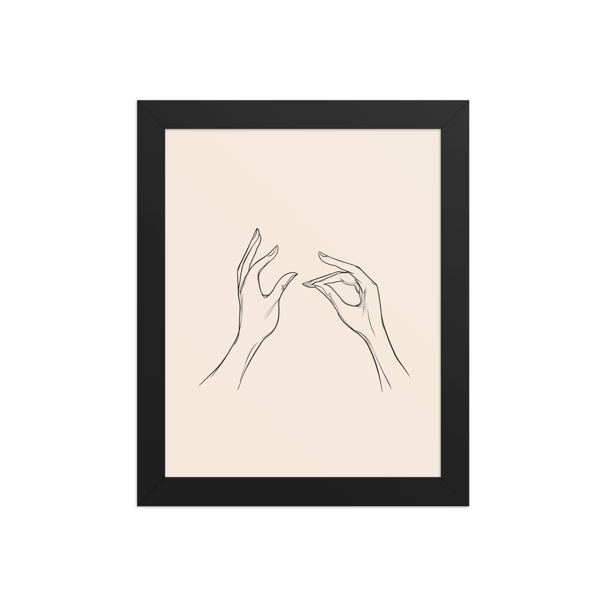 enhanced-matte-paper-framed-poster-in-black-8x10-front-68f9c51ae38c9.jpg Gyan Mudra Hands — Minimal Line Wall Art — Framed Poster - Image 2