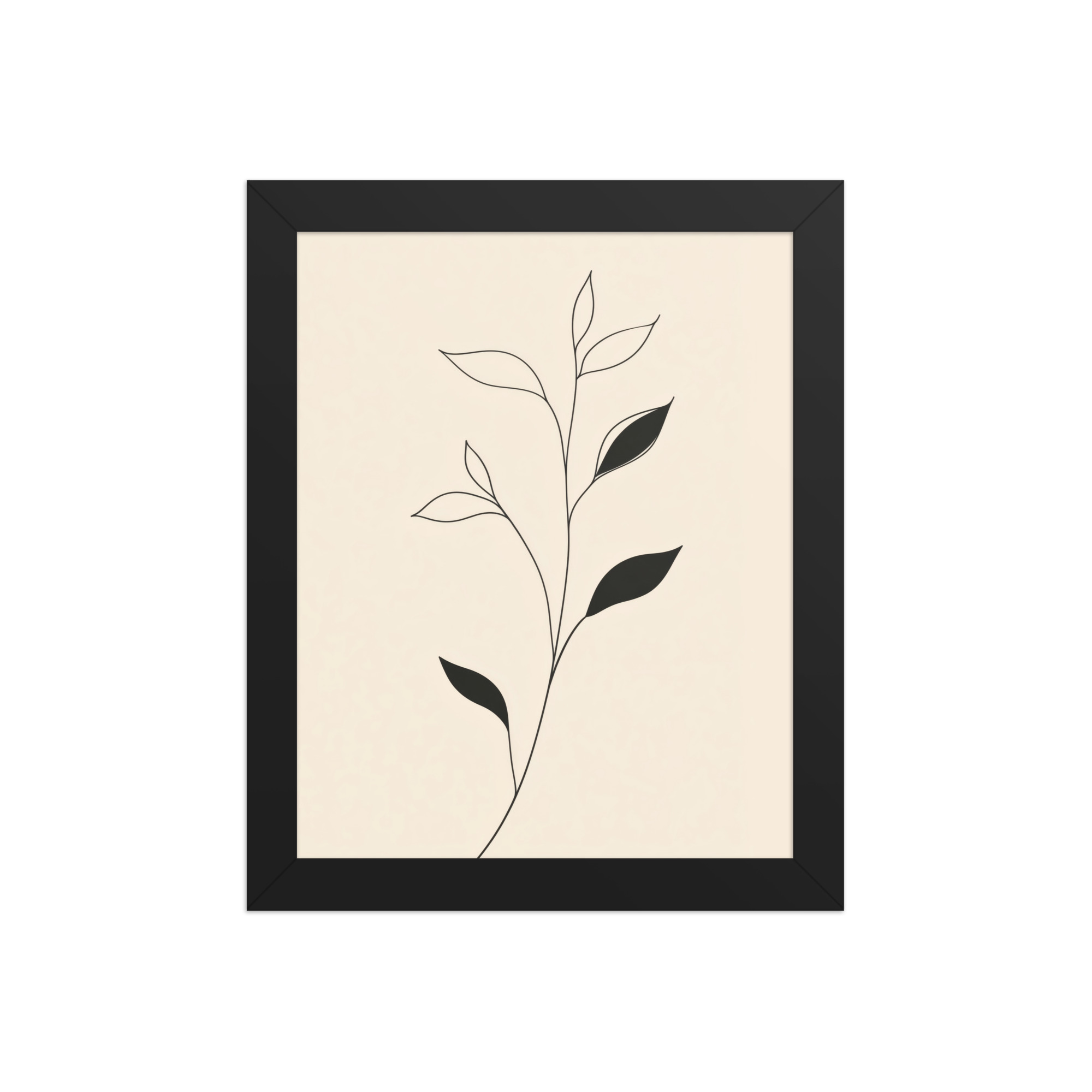 enhanced-matte-paper-framed-poster-in-black-8x10-front-68f9c6992b0e8.jpg Contrast in Nature — Minimalist Botanical Line Art — Framed Poster - Image 2