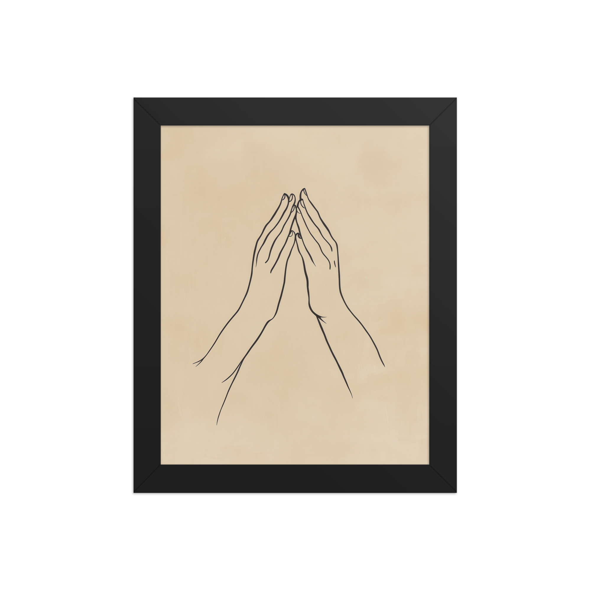 enhanced-matte-paper-framed-poster-in-black-8x10-front-68f9c77c71a0a.jpg Gyan Mudra Hands — Minimal Gesture Yoga Line Wall Decor — Framed Poster - Image 2