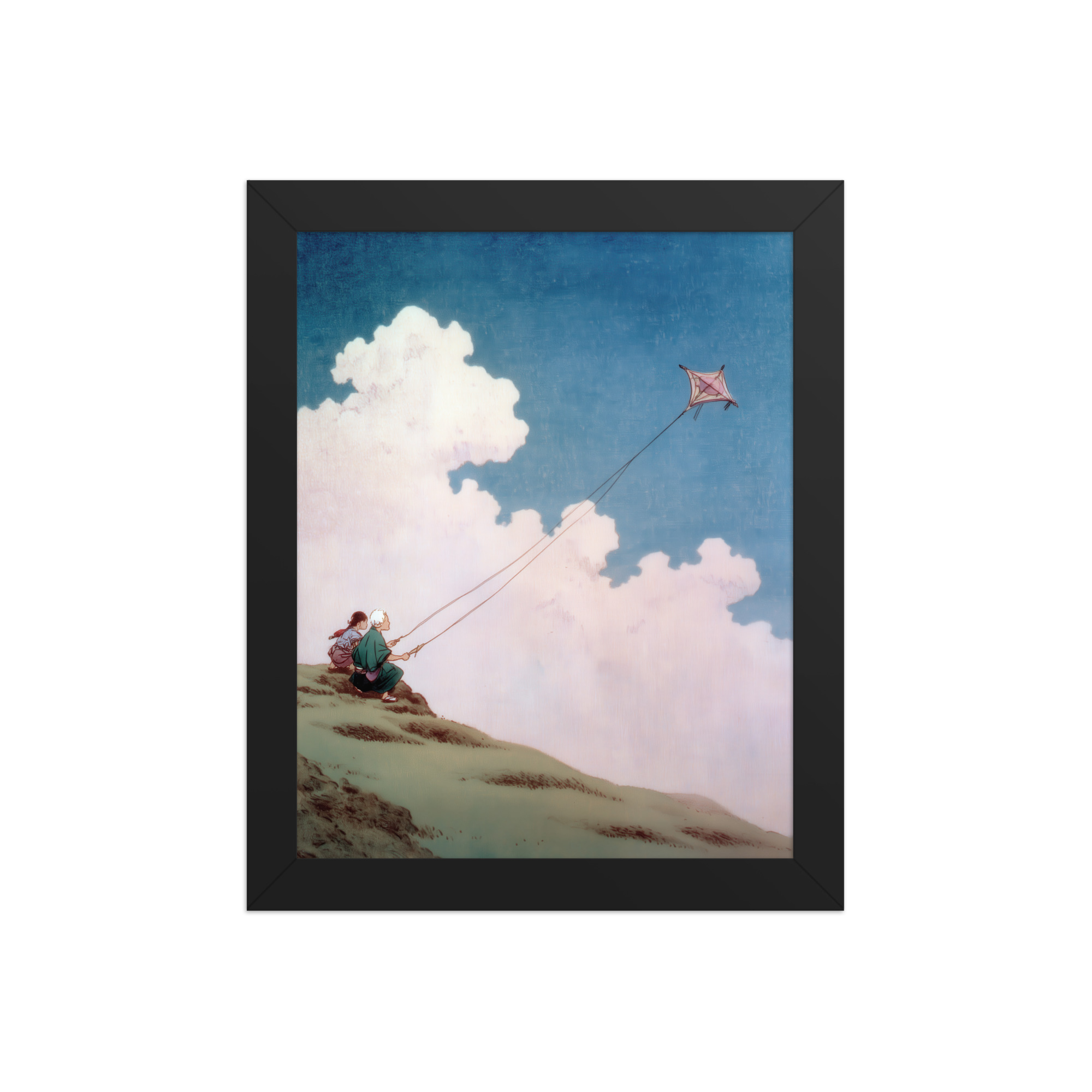 enhanced-matte-paper-framed-poster-in-black-8x10-front-68f9f68a51b86.jpg Flying Lessons in the Sky – Ukiyo-e Wall Art Print – Framed Poster - Image 2