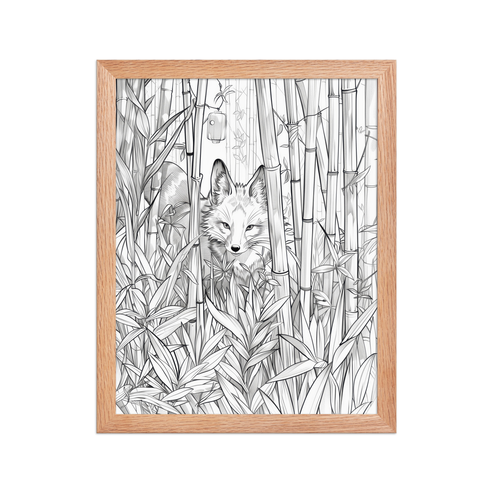 enhanced-matte-paper-framed-poster-in-red-oak-11x14-front-68f903bc15b0c.jpg Fox Spirit in Bamboo Forest — Fox Among Bamboo Wall Decor — Framed Poster - Image 10