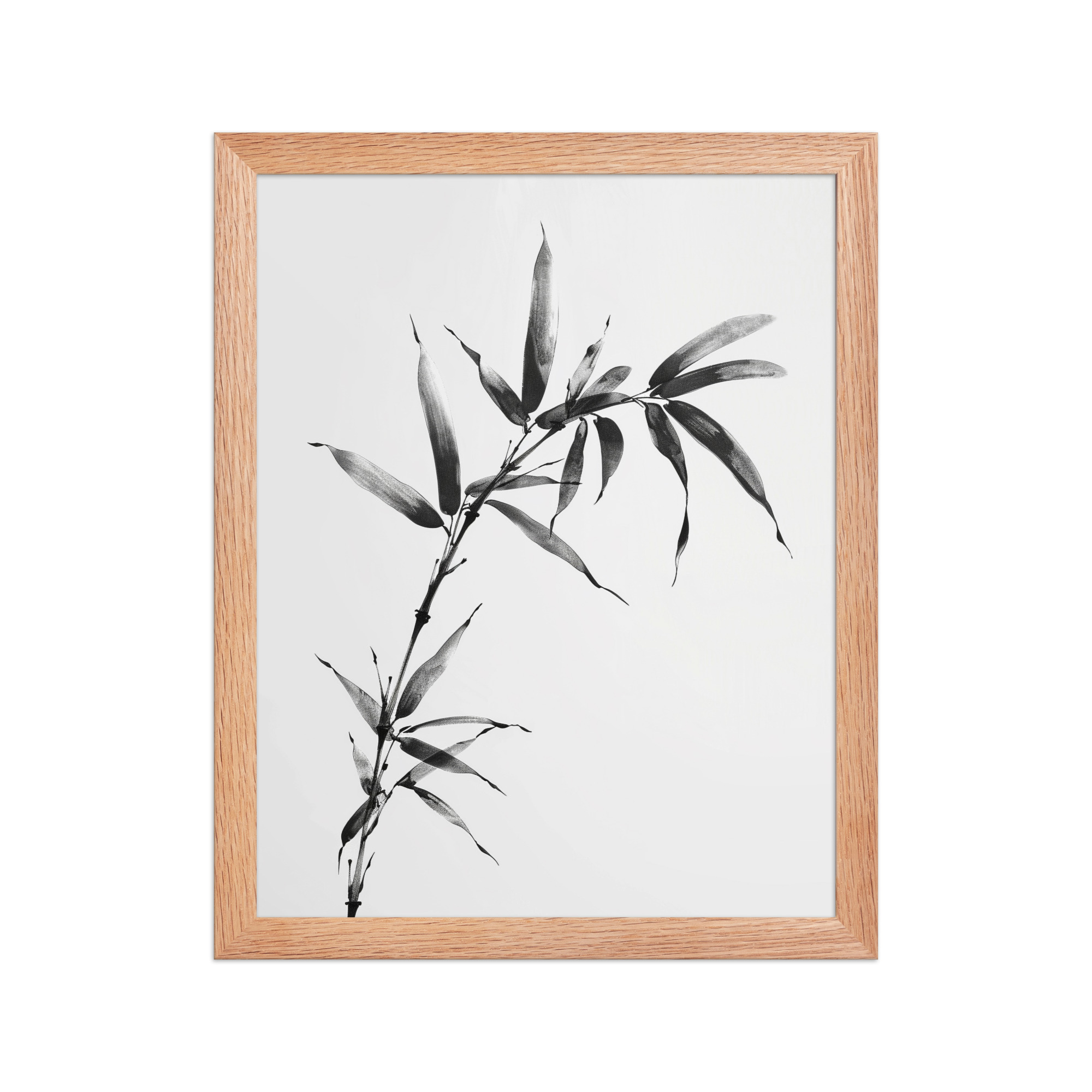 enhanced-matte-paper-framed-poster-in-red-oak-11x14-front-68f921a999303.jpg Minimalist Bamboo — Sumi-e Black Ink Wall Art — Framed Poster - Image 8