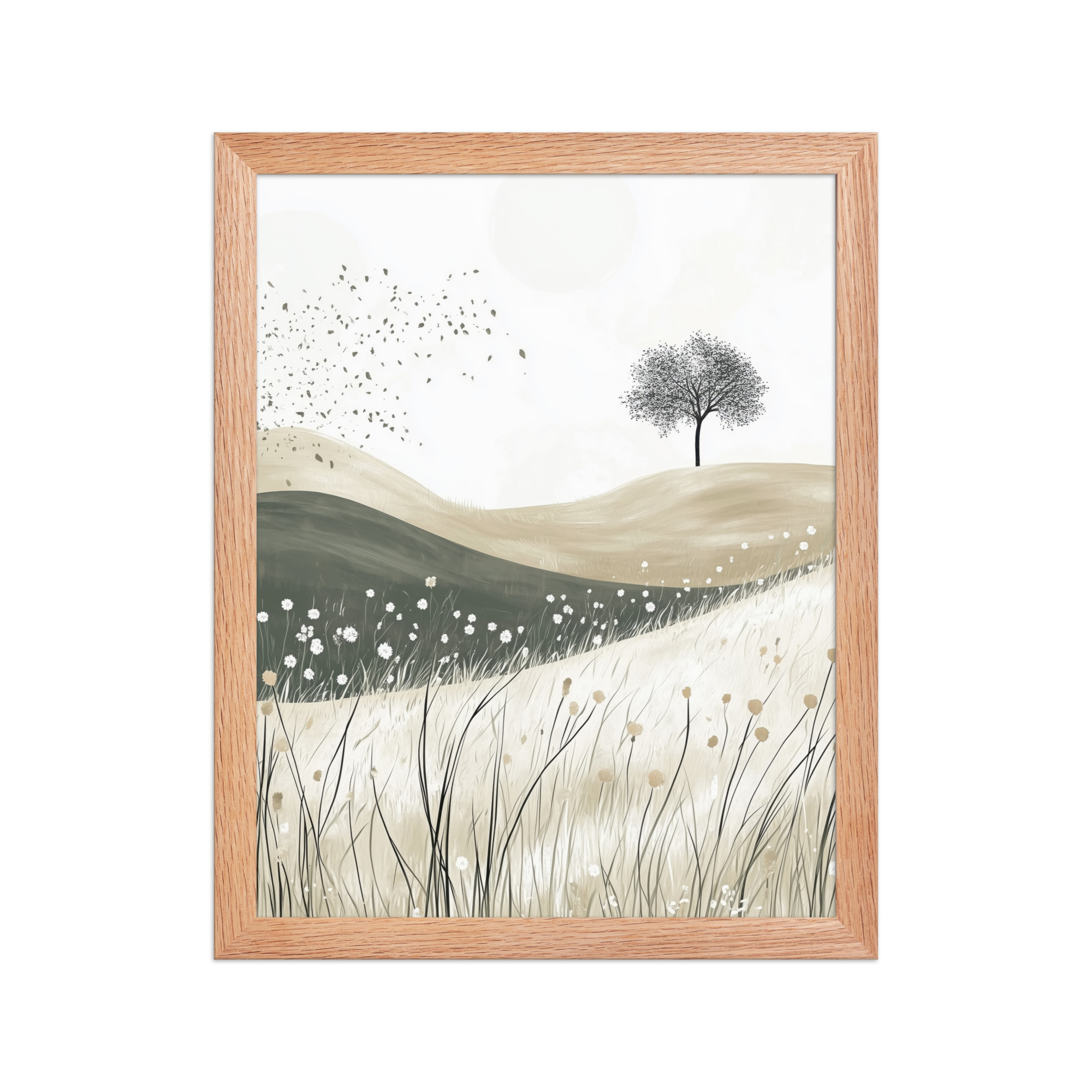 enhanced-matte-paper-framed-poster-in-red-oak-11x14-front-68f9236188e5a.jpg Still Horizons — Neutral Minimalist Landscape Wall Art — Framed Poster - Image 8