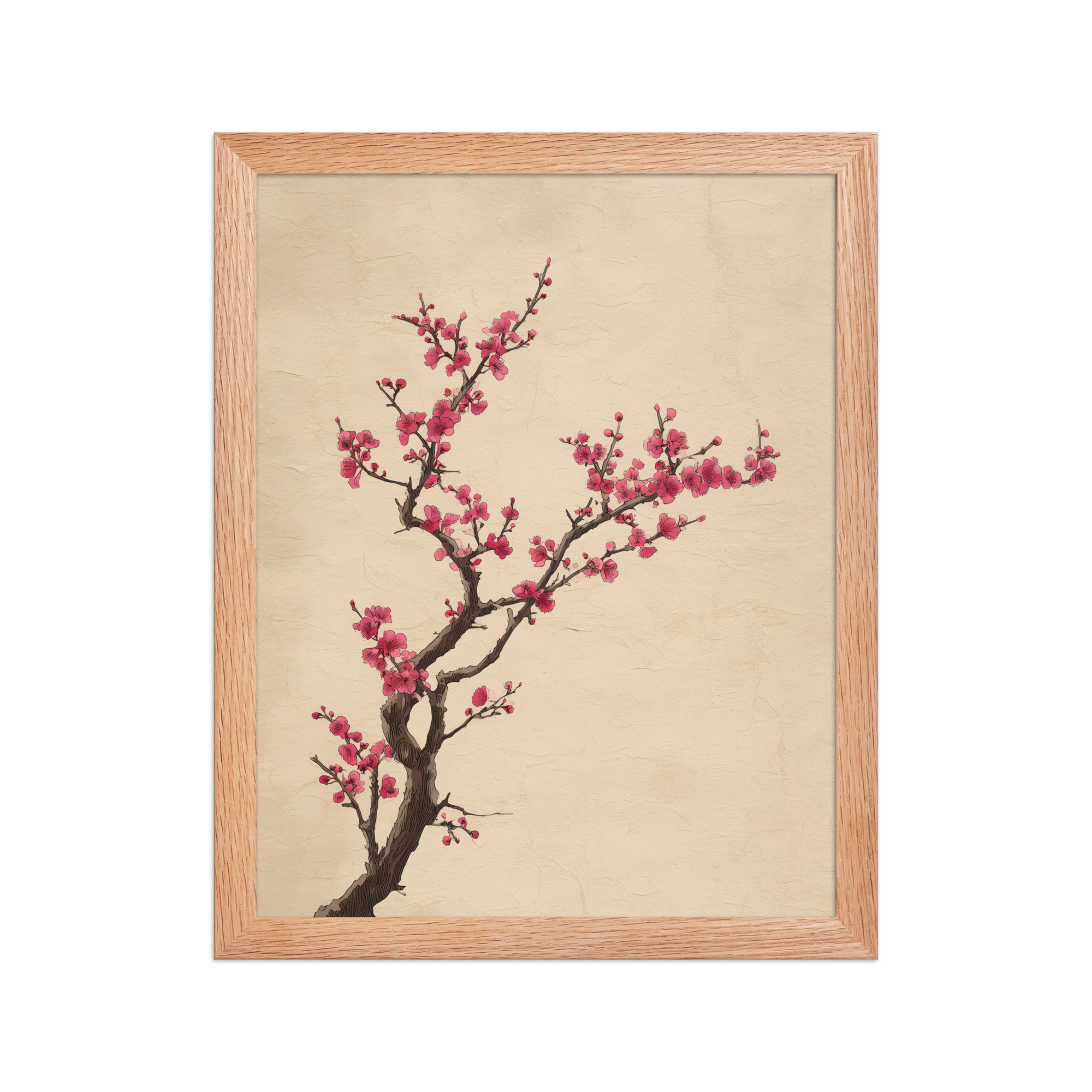 enhanced-matte-paper-framed-poster-in-red-oak-11x14-front-68f9c4a5c55f7.jpg Plum Blossom Branch — Japanese Ink Illustration Wall Decor — Framed Poster - Image 9