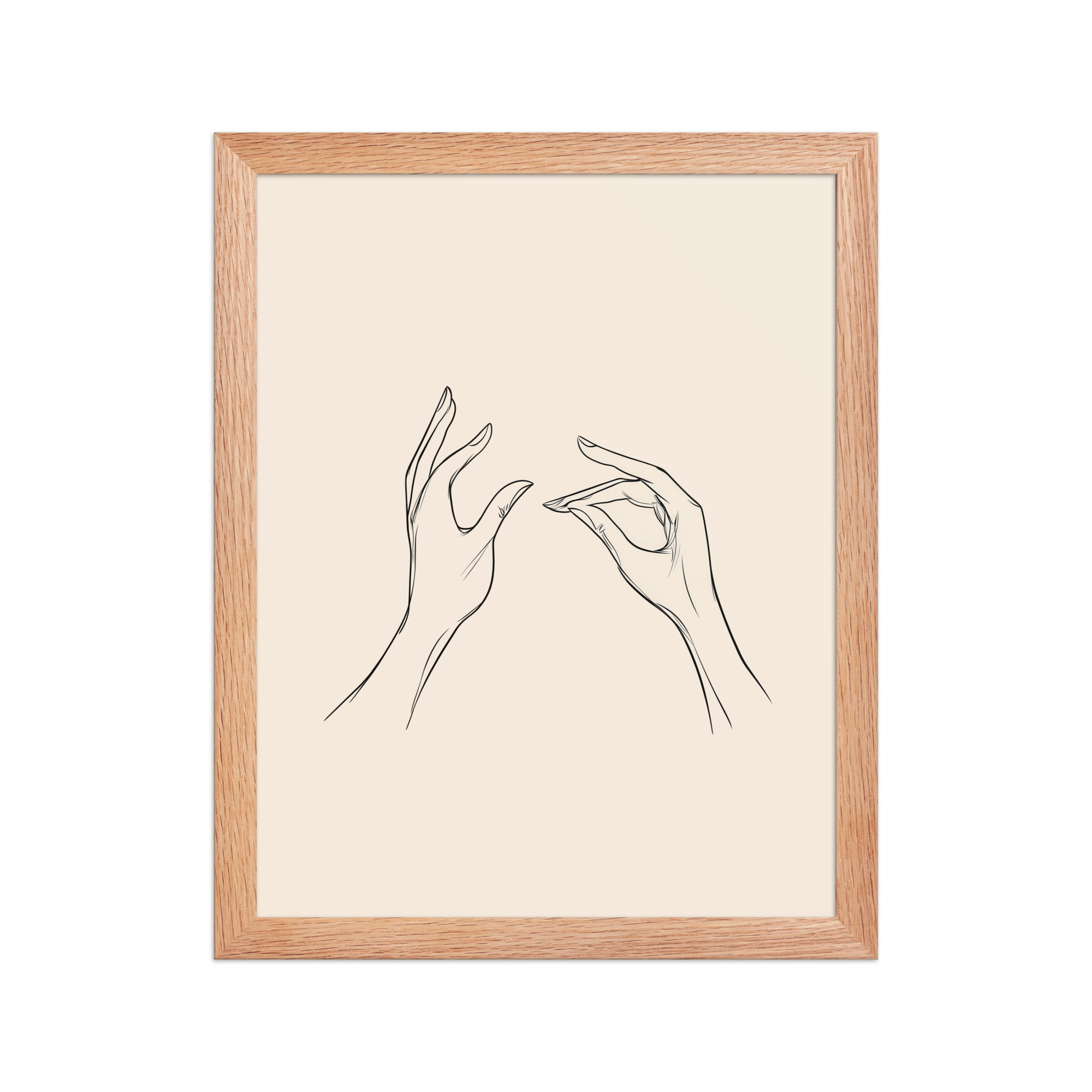enhanced-matte-paper-framed-poster-in-red-oak-11x14-front-68f9c51ae3d9a.jpg Gyan Mudra Hands — Minimal Line Wall Art — Framed Poster - Image 10