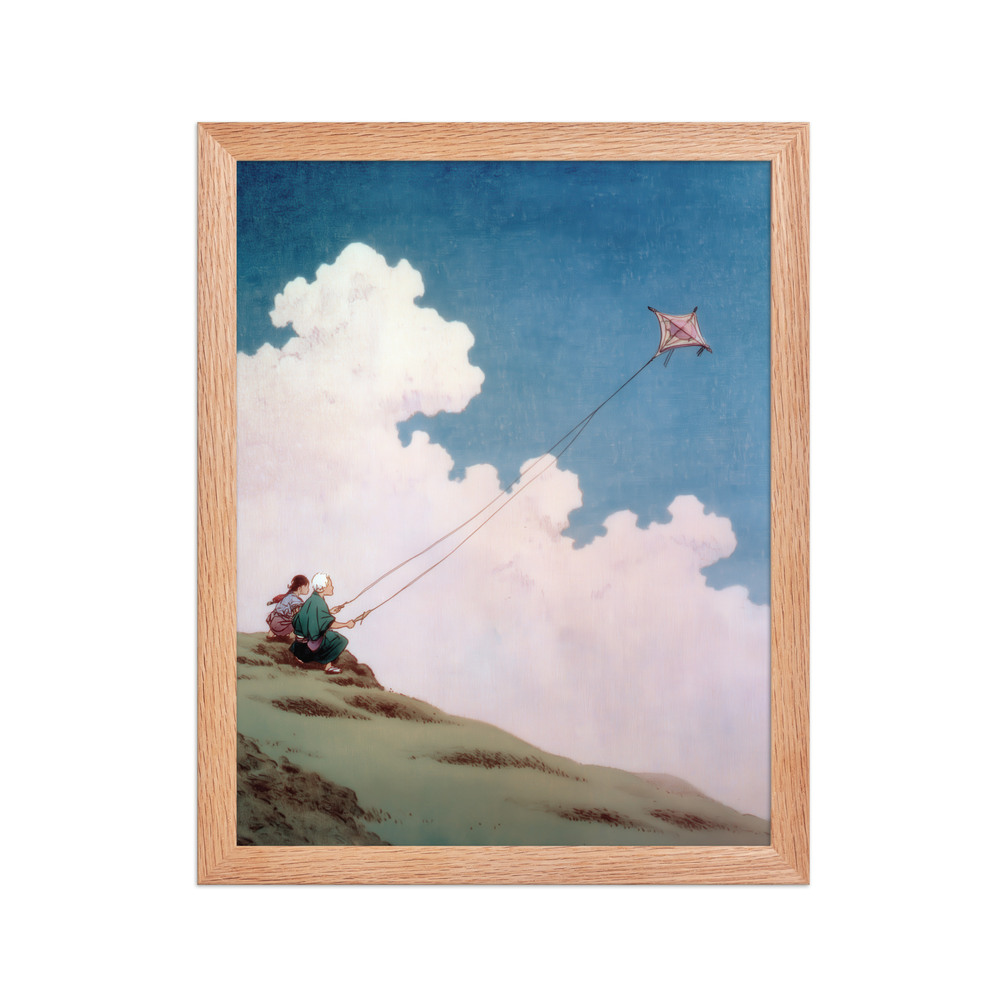 enhanced-matte-paper-framed-poster-in-red-oak-11x14-front-68f9f68a521a3.jpg Flying Lessons in the Sky – Ukiyo-e Wall Art Print – Framed Poster - Image 7