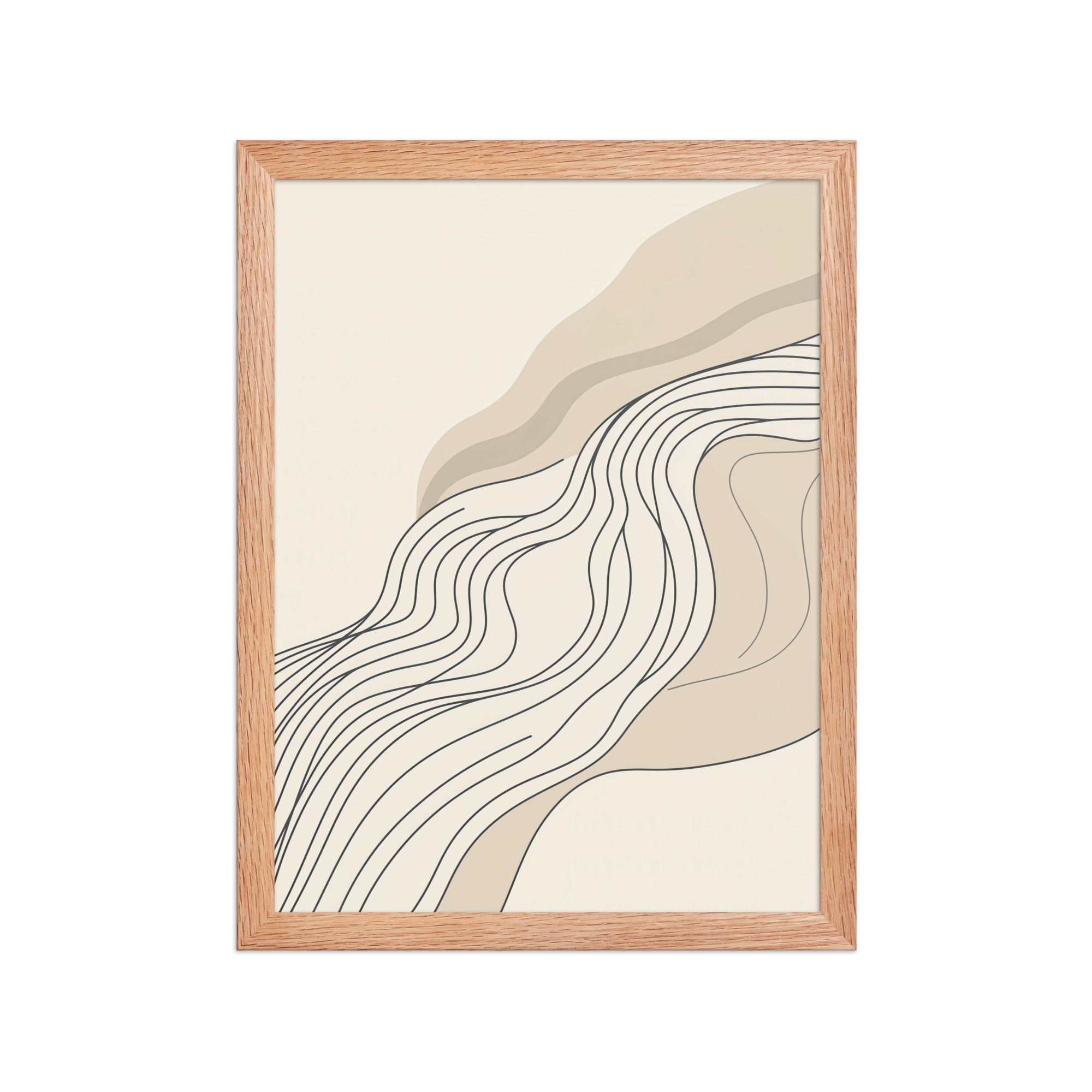 enhanced-matte-paper-framed-poster-in-red-oak-12x16-front-68f8971808334.jpg Soft Line Flow — Minimal Warm Neutral Color Abstract Line Art — Framed Poster - Image 6