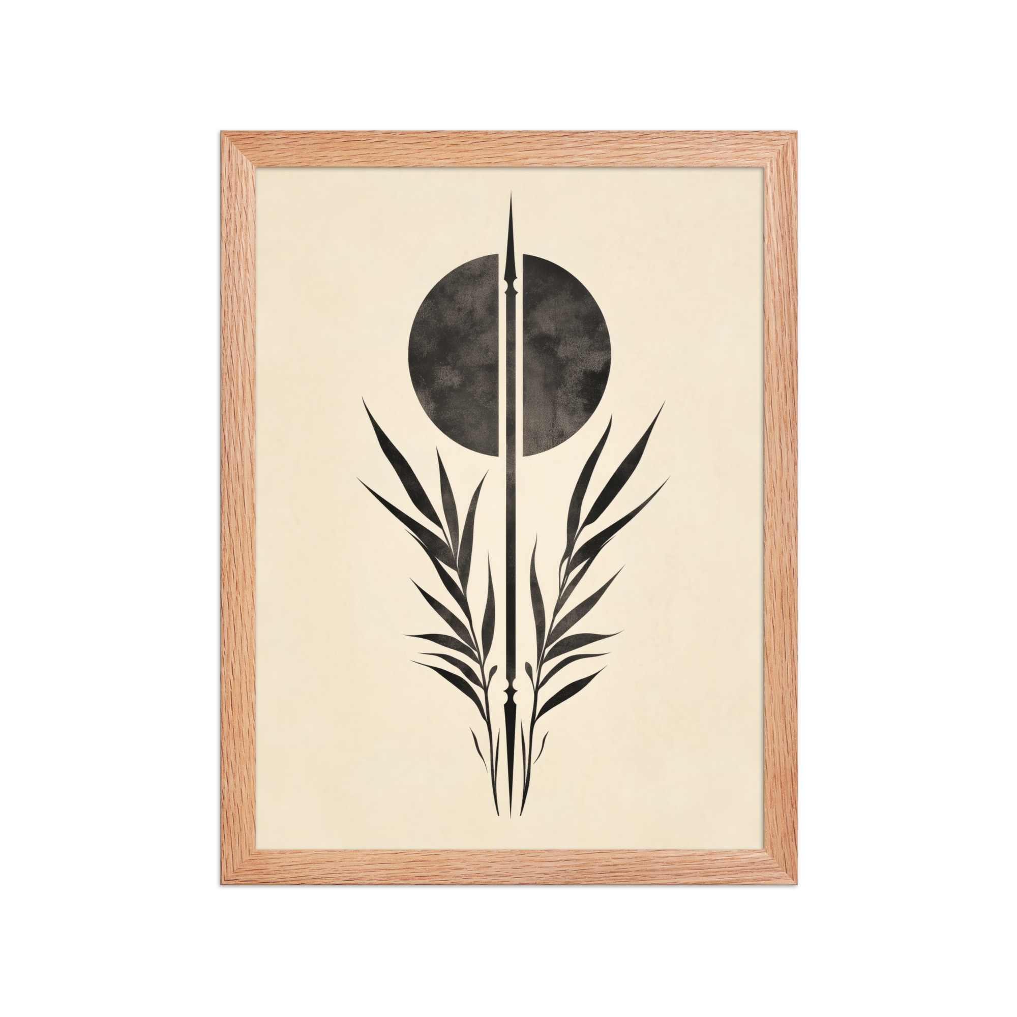 enhanced-matte-paper-framed-poster-in-red-oak-12x16-front-68f89857c7826.jpg Zen Botanical Emblem — Minimal Botanical Ink Wall Art — Framed Poster - Image 8