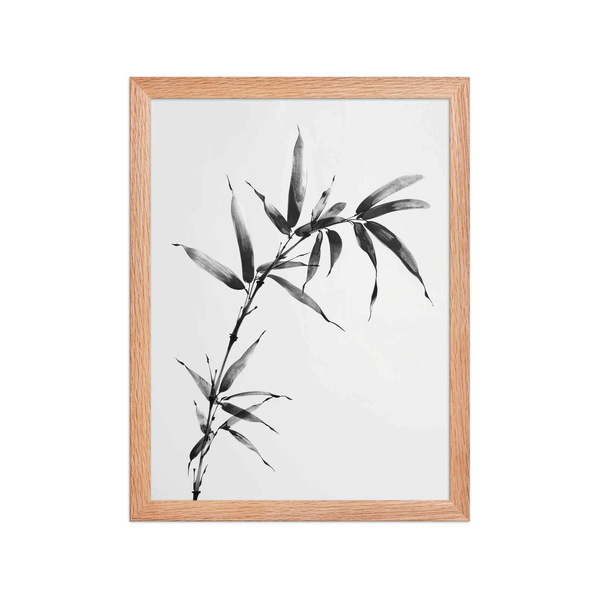enhanced-matte-paper-framed-poster-in-red-oak-12x16-front-68f921a99938f.jpg Minimalist Bamboo — Sumi-e Black Ink Wall Art — Framed Poster - Image 9