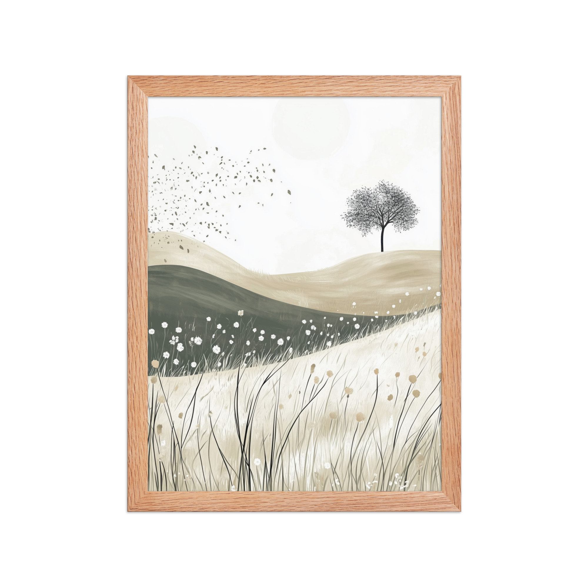 enhanced-matte-paper-framed-poster-in-red-oak-12x16-front-68f9236188f44.jpg Still Horizons — Neutral Minimalist Landscape Wall Art — Framed Poster - Image 9