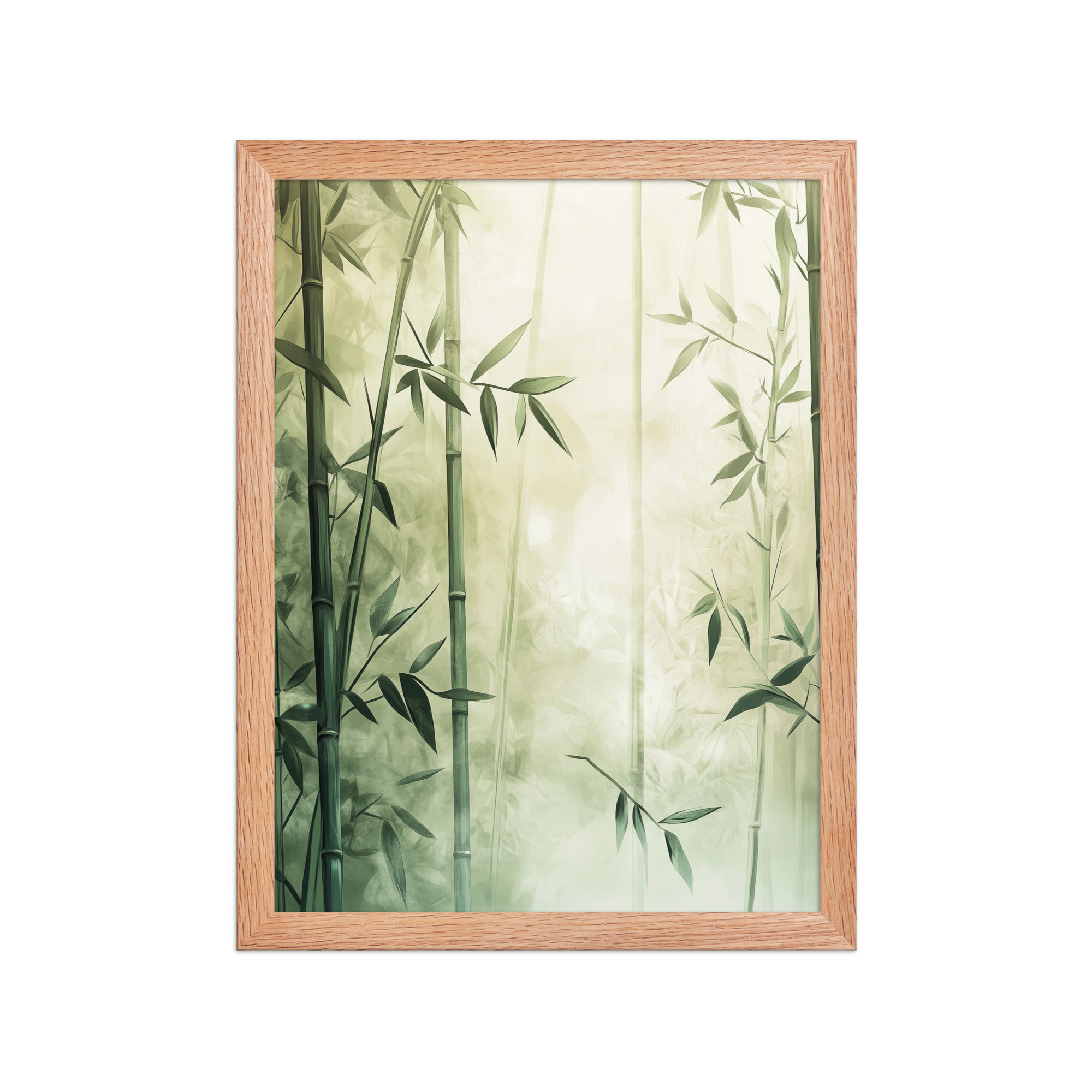 enhanced-matte-paper-framed-poster-in-red-oak-12x16-front-68f925ef84243.jpg Whispering Bamboo Forest — Japandi Nature Botanical Wall Decor — Framed Poster - Image 7