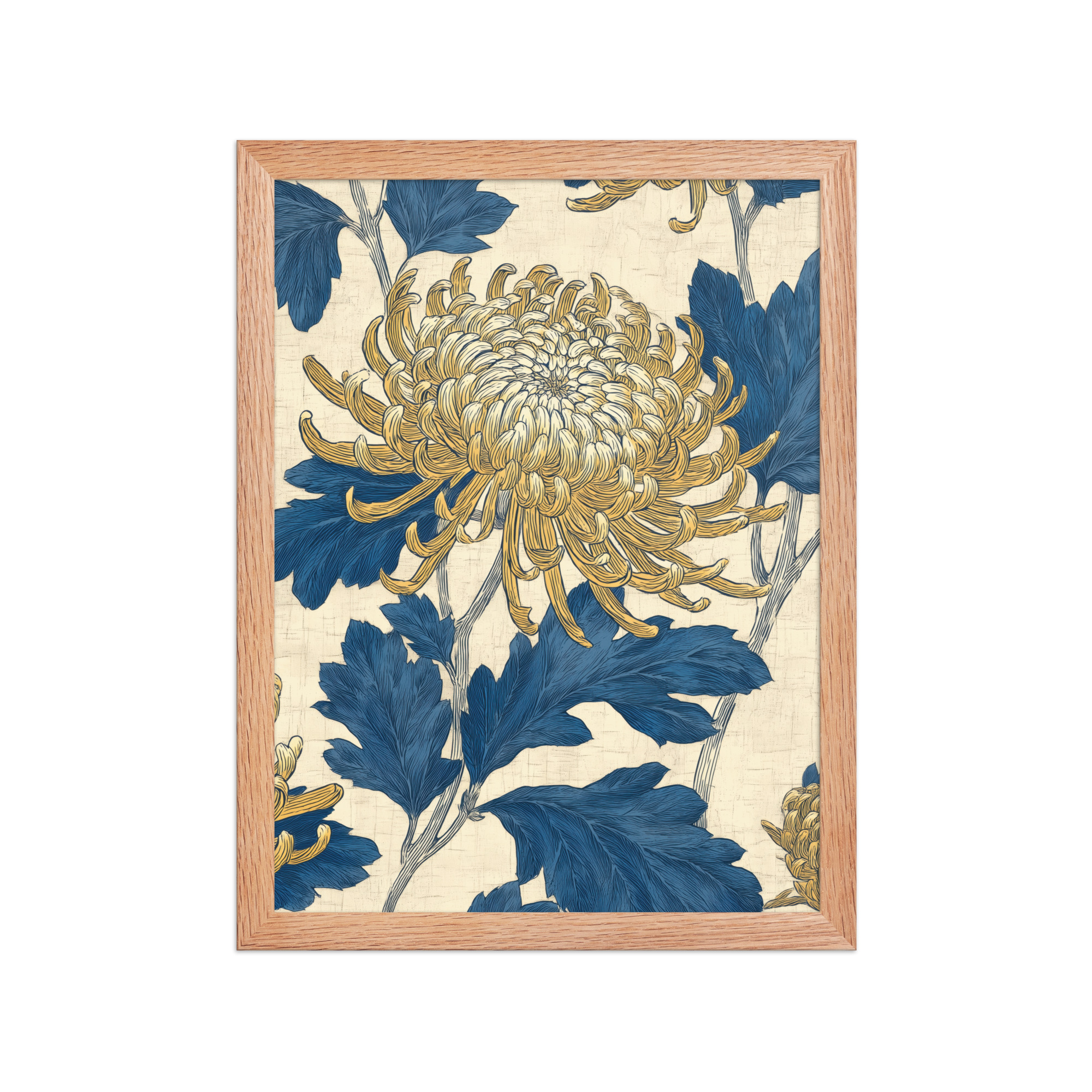 enhanced-matte-paper-framed-poster-in-red-oak-12x16-front-68f9c2d914cb1.jpg Chrysanthemum Pattern — Botanical Wall Art — Framed Poster - Image 10