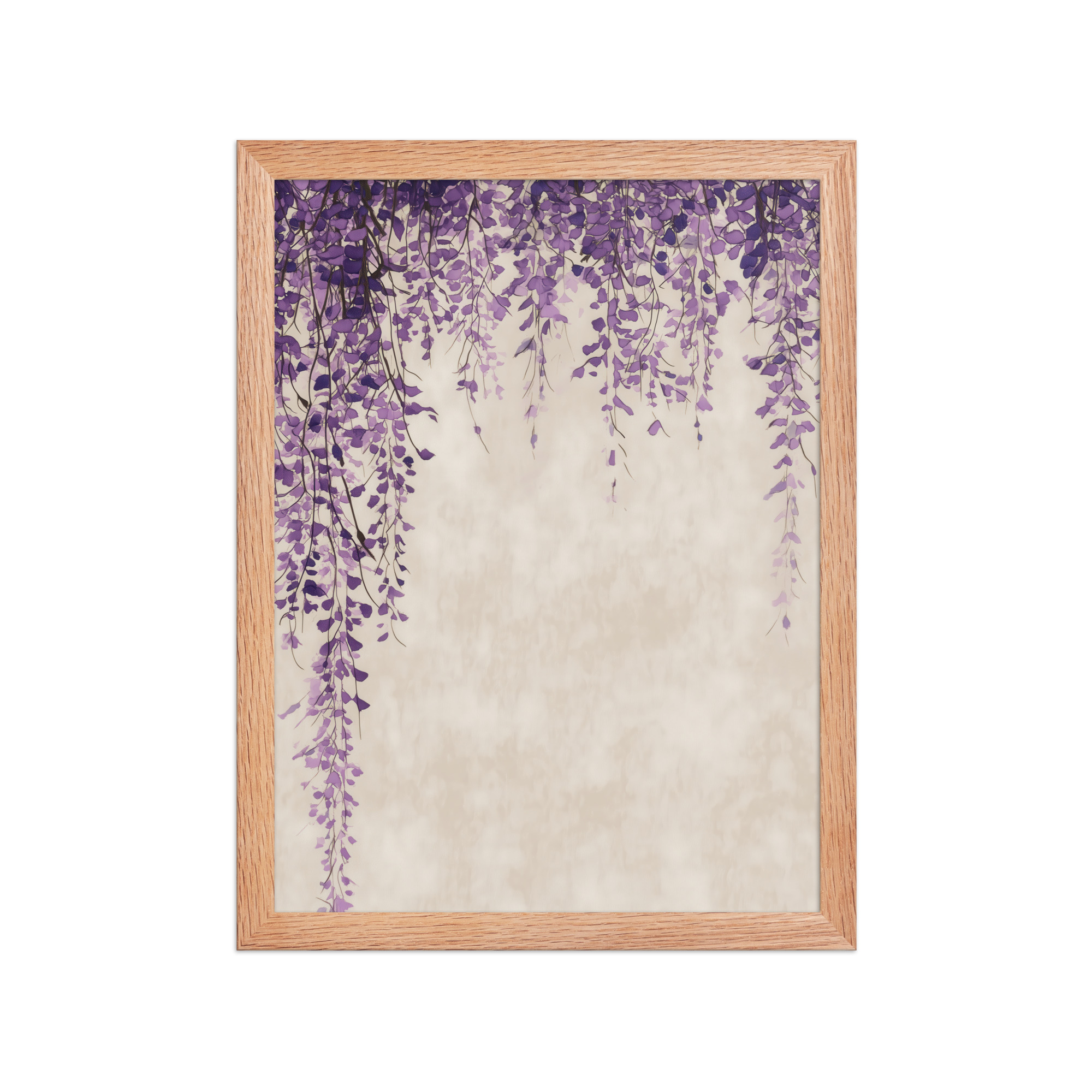 enhanced-matte-paper-framed-poster-in-red-oak-12x16-front-68f9c30dba66b.jpg Wisteria Cascade — Japandi Hanging Floral Wall Decor — Framed Poster - Image 9