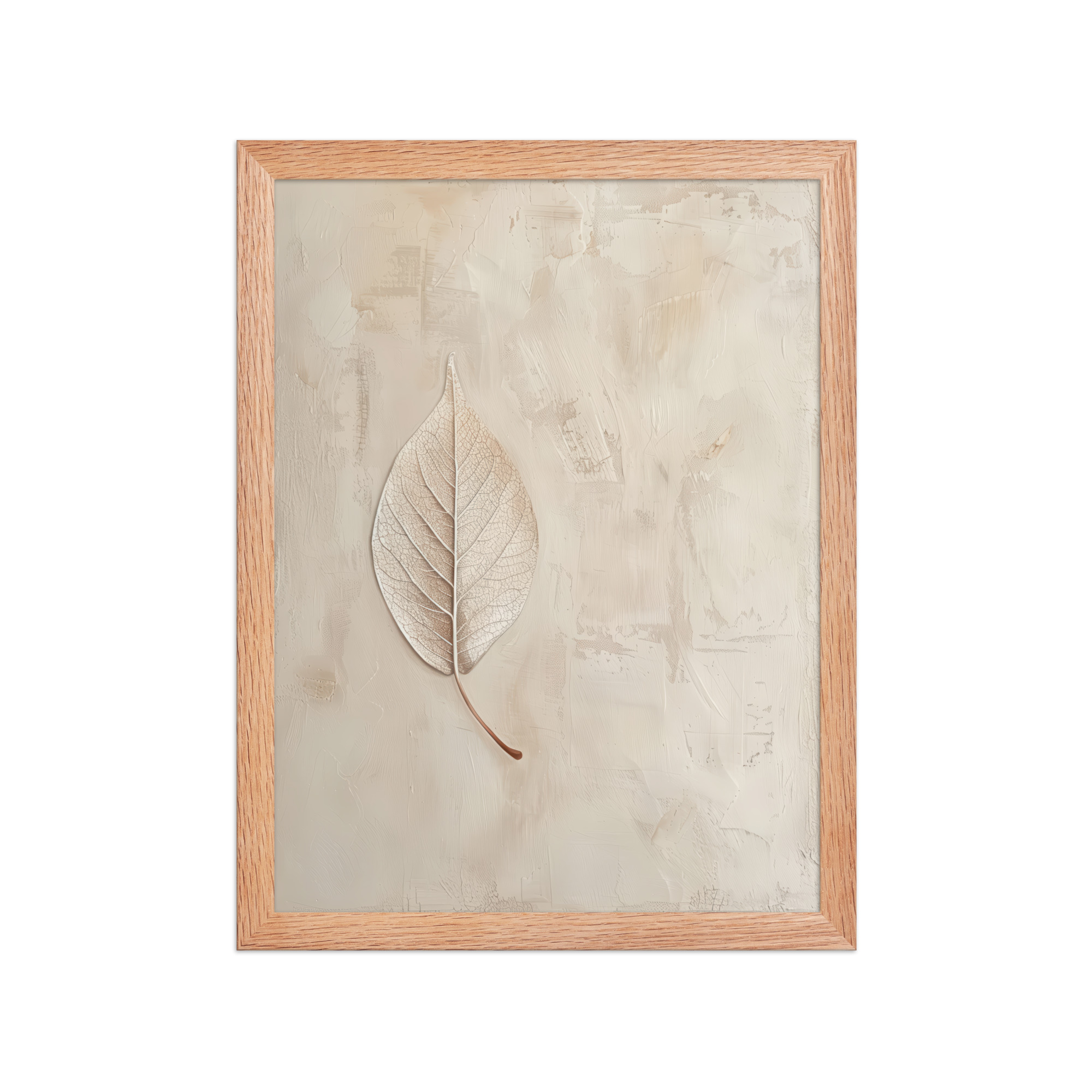 enhanced-matte-paper-framed-poster-in-red-oak-12x16-front-68f9c345b3804.jpg Wabi-Sabi Leaf II — Neutral Textured Botanical Wall Art — Framed Poster - Image 11