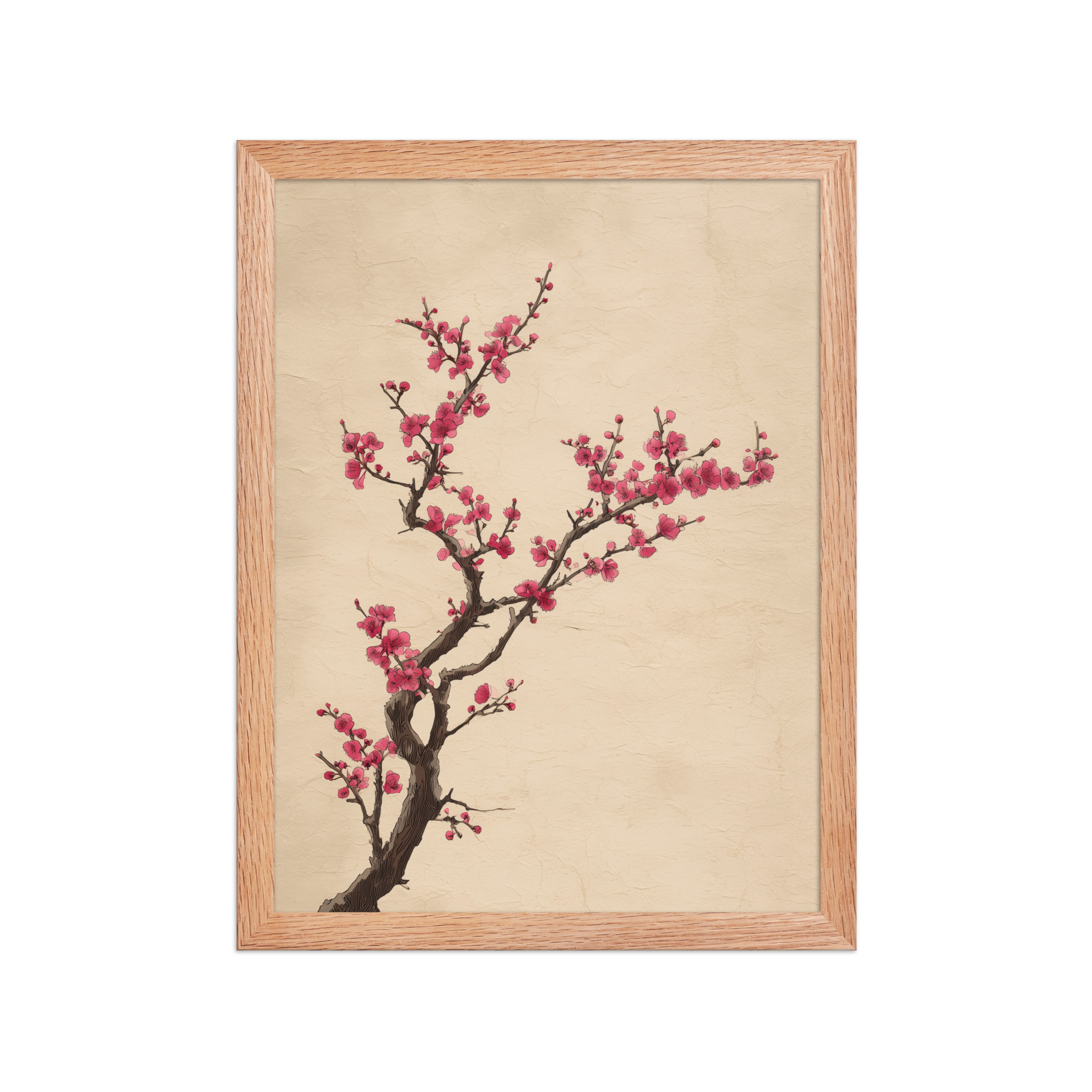 enhanced-matte-paper-framed-poster-in-red-oak-12x16-front-68f9c4a5c5679.jpg Plum Blossom Branch — Japanese Ink Illustration Wall Decor — Framed Poster - Image 10
