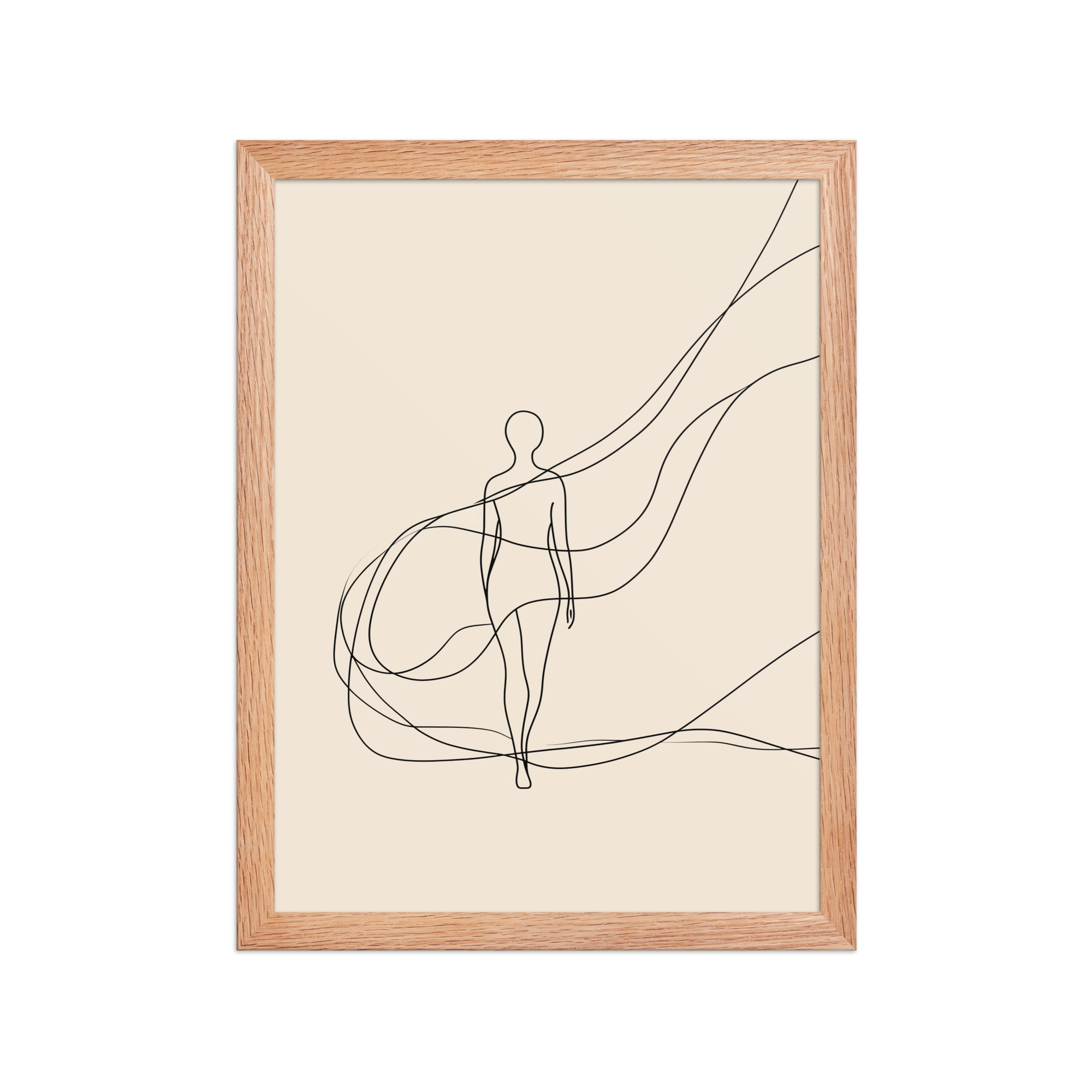 enhanced-matte-paper-framed-poster-in-red-oak-12x16-front-68f9c6918a886.jpg Graceful Flow — Minimalist Single-Line Figure Wall Art — Framed Poster - Image 7
