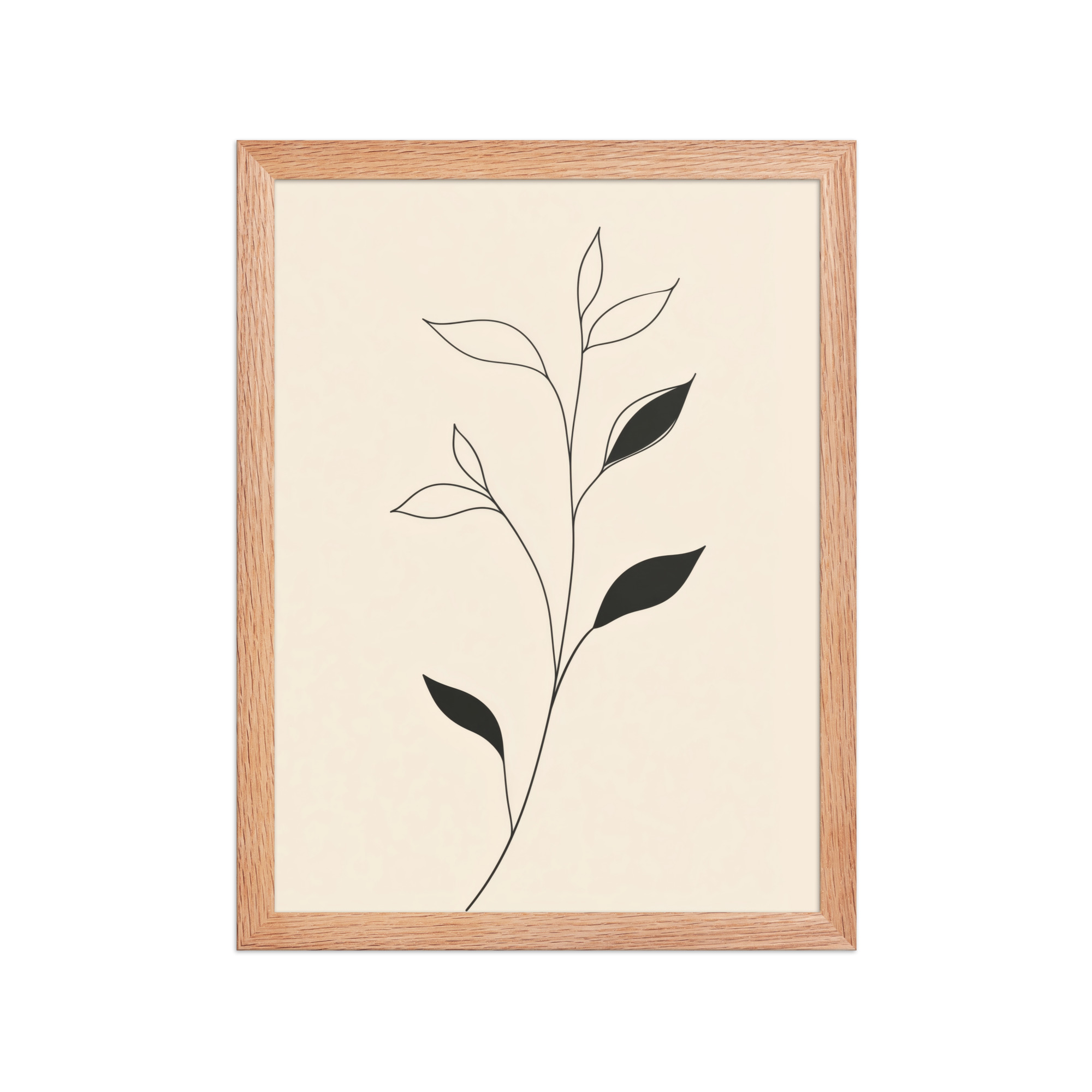 enhanced-matte-paper-framed-poster-in-red-oak-12x16-front-68f9c6992b846.jpg Contrast in Nature — Minimalist Botanical Line Art — Framed Poster - Image 9