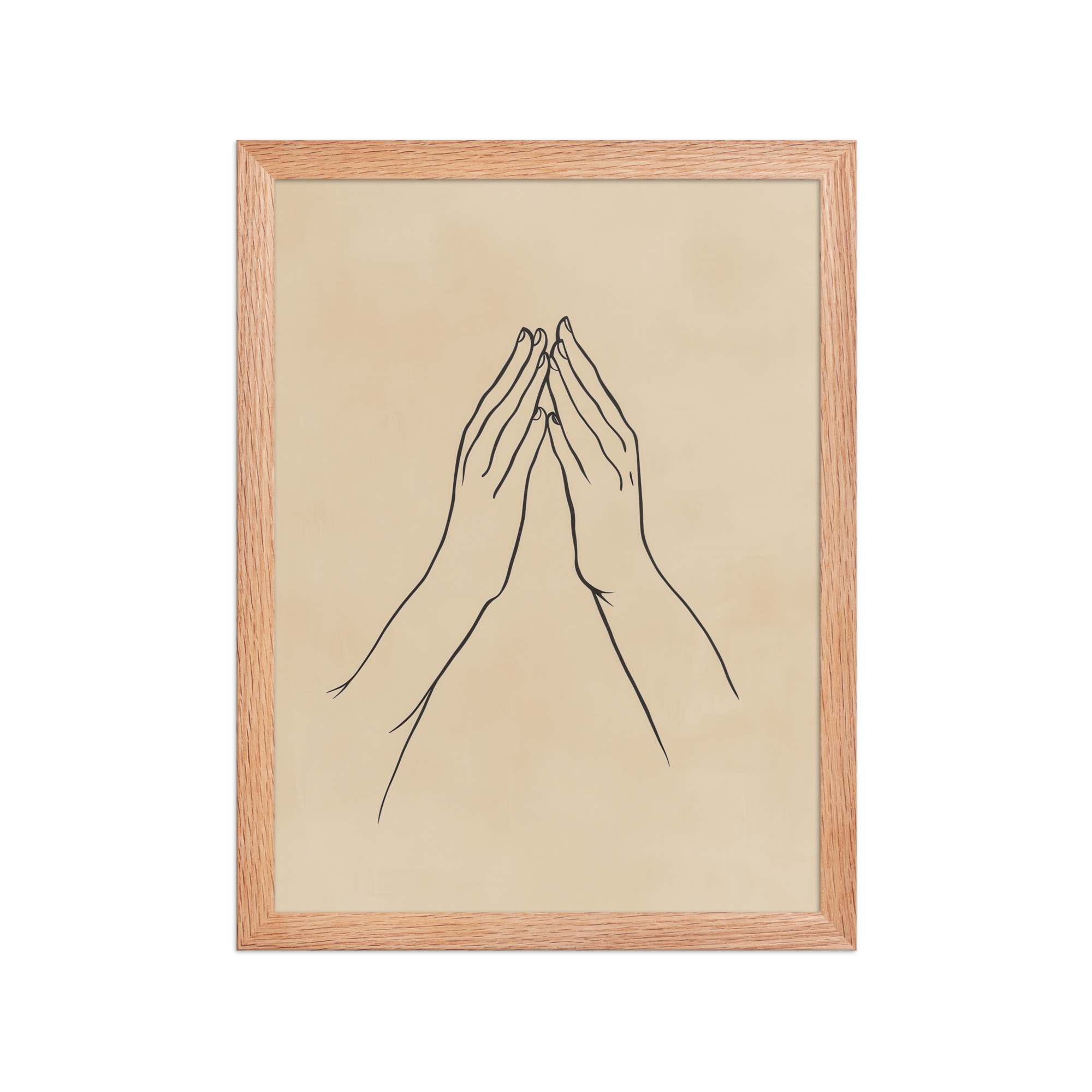 enhanced-matte-paper-framed-poster-in-red-oak-12x16-front-68f9c77c71e3a.jpg Gyan Mudra Hands — Minimal Gesture Yoga Line Wall Decor — Framed Poster - Image 9