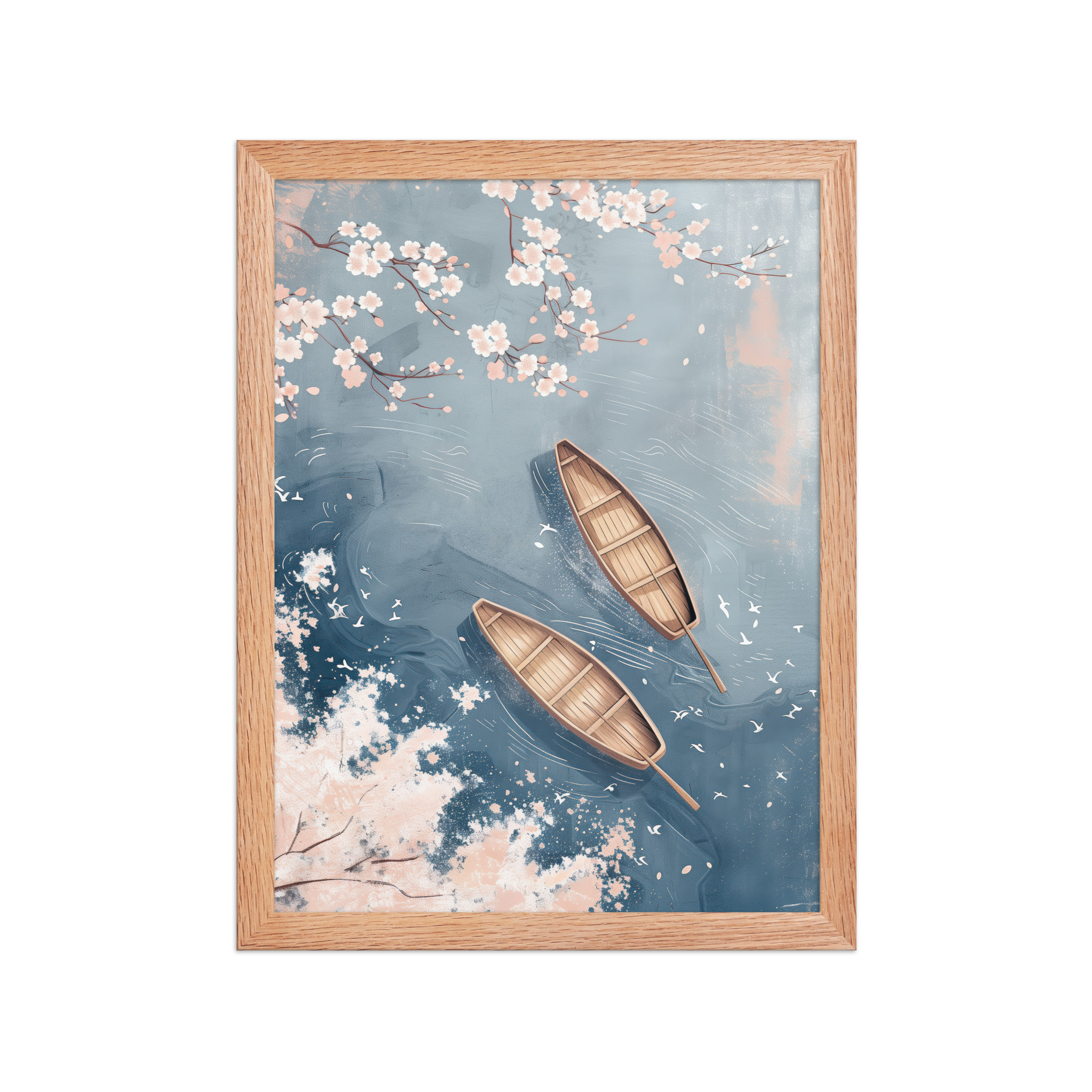 enhanced-matte-paper-framed-poster-in-red-oak-12x16-front-68f9cb8acc85d.jpg Cherry Blossom Drifting — Sakura River Landscape Wall Art — Framed Poster - Image 8