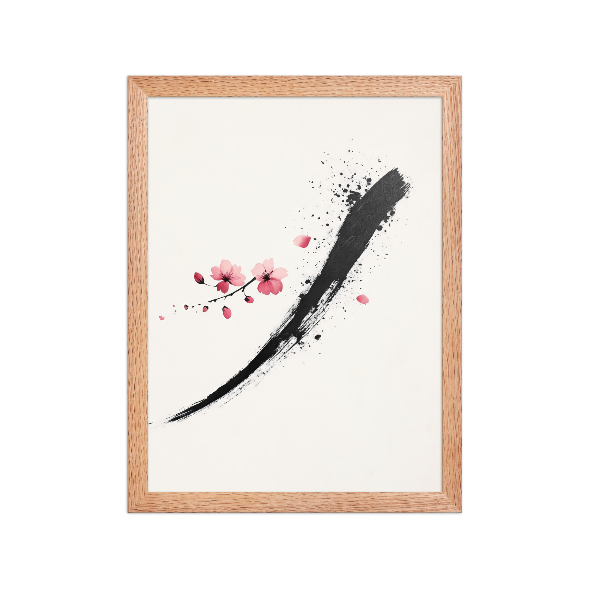 enhanced-matte-paper-framed-poster-in-red-oak-12x16-front-68f9d16193f41.jpg Zen Blossom Stroke — Minimal Cherry Blossom Sumi-e Brush Wall Art — Framed Poster - Image 7