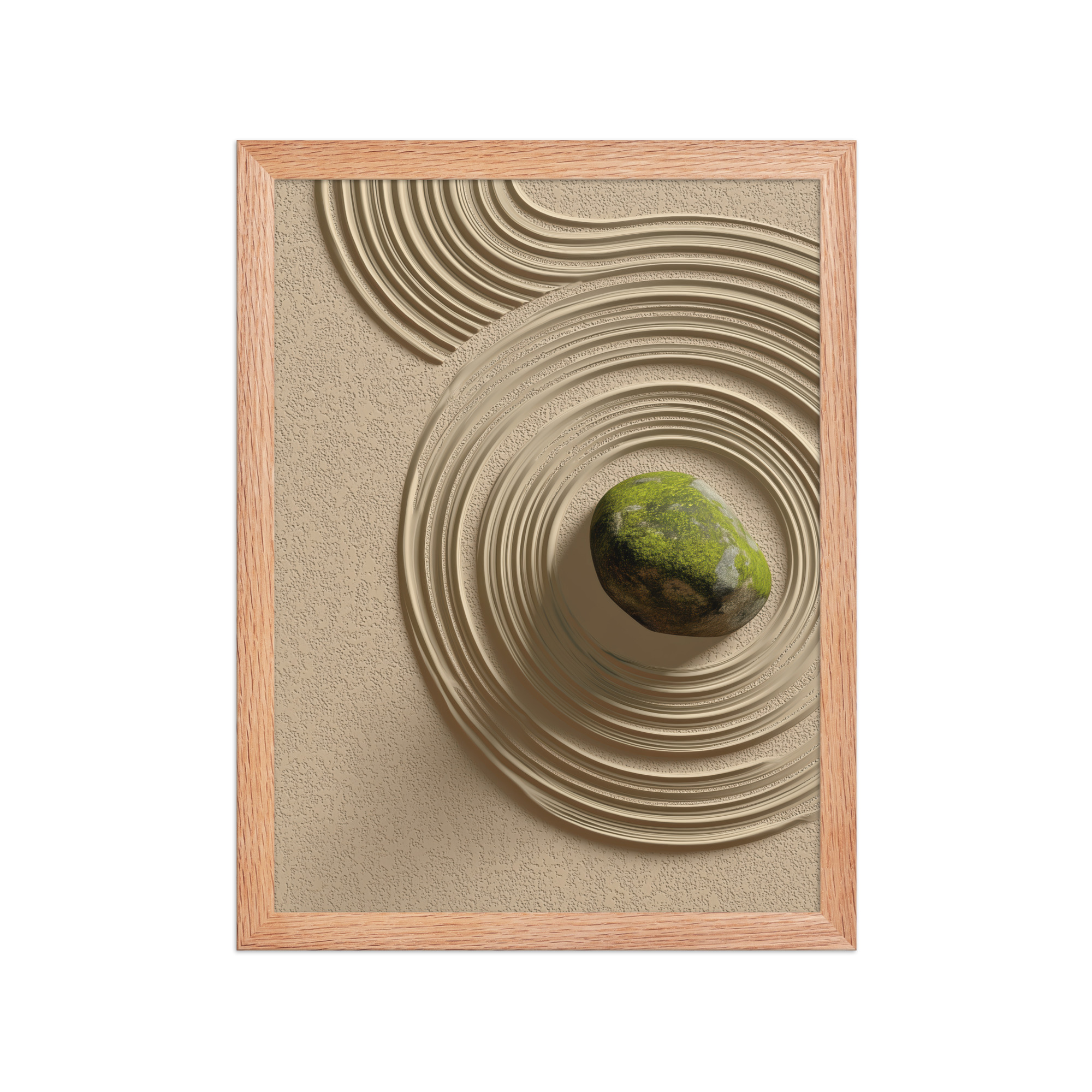 enhanced-matte-paper-framed-poster-in-red-oak-12x16-front-68f9e5b7c774f.jpg Zen Garden Harmony – Moss Stone I Minimal Wall Art – Framed Poster - Image 10