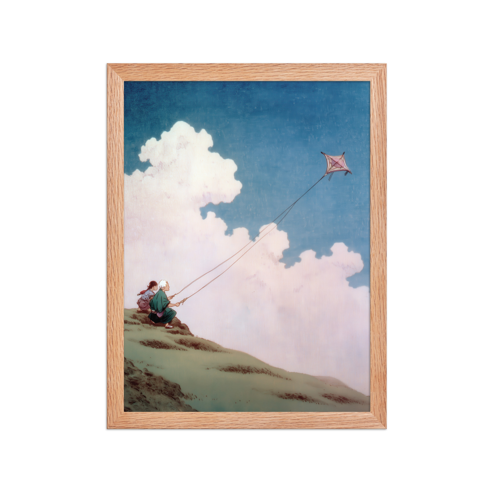 enhanced-matte-paper-framed-poster-in-red-oak-12x16-front-68f9f68a52290.jpg Flying Lessons in the Sky – Ukiyo-e Wall Art Print – Framed Poster - Image 8