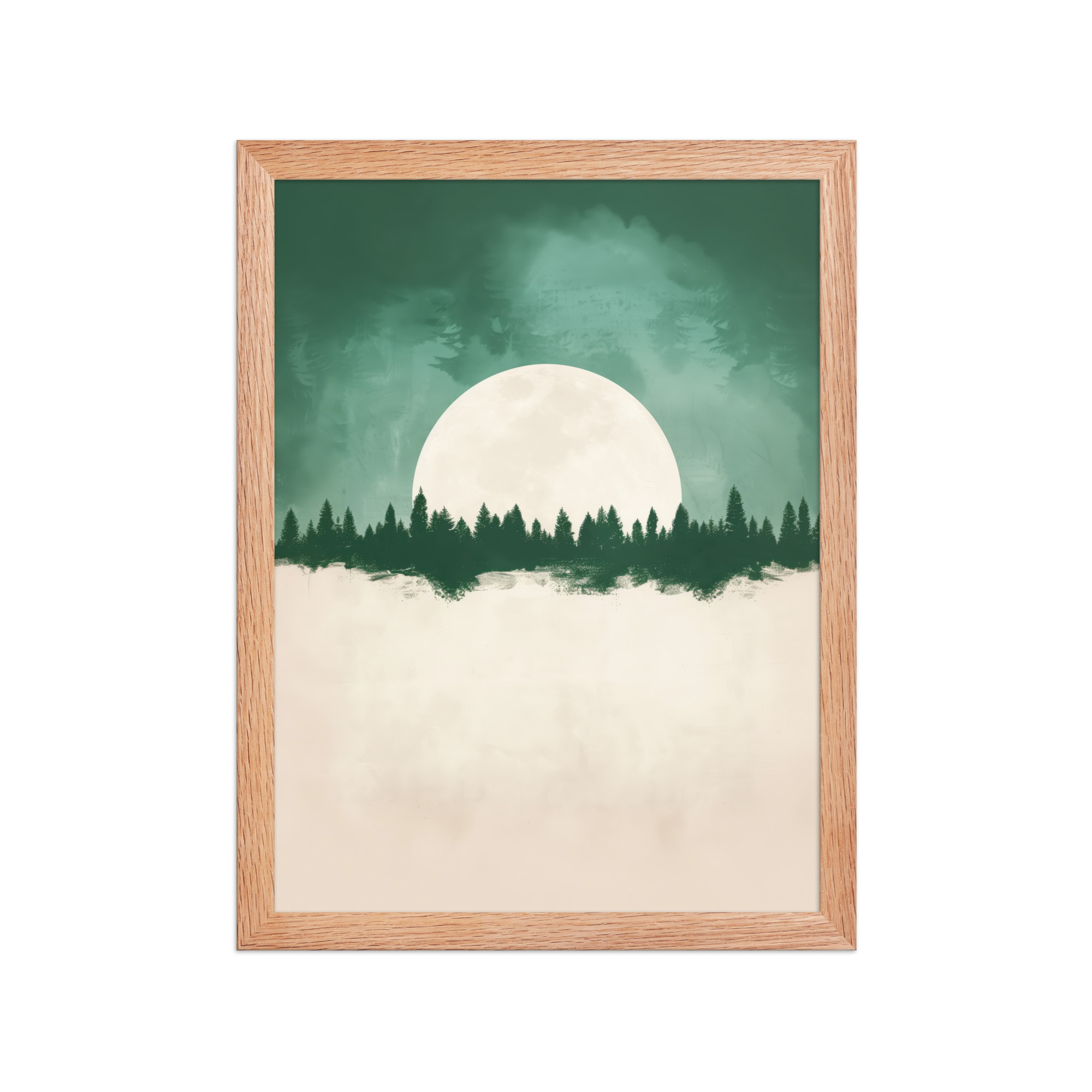 enhanced-matte-paper-framed-poster-in-red-oak-12x16-front-68f9fe4f649ad.jpg Forest Glow Under a Full Moon — Minimal Landscape Wall Decor — Framed Poster - Image 9