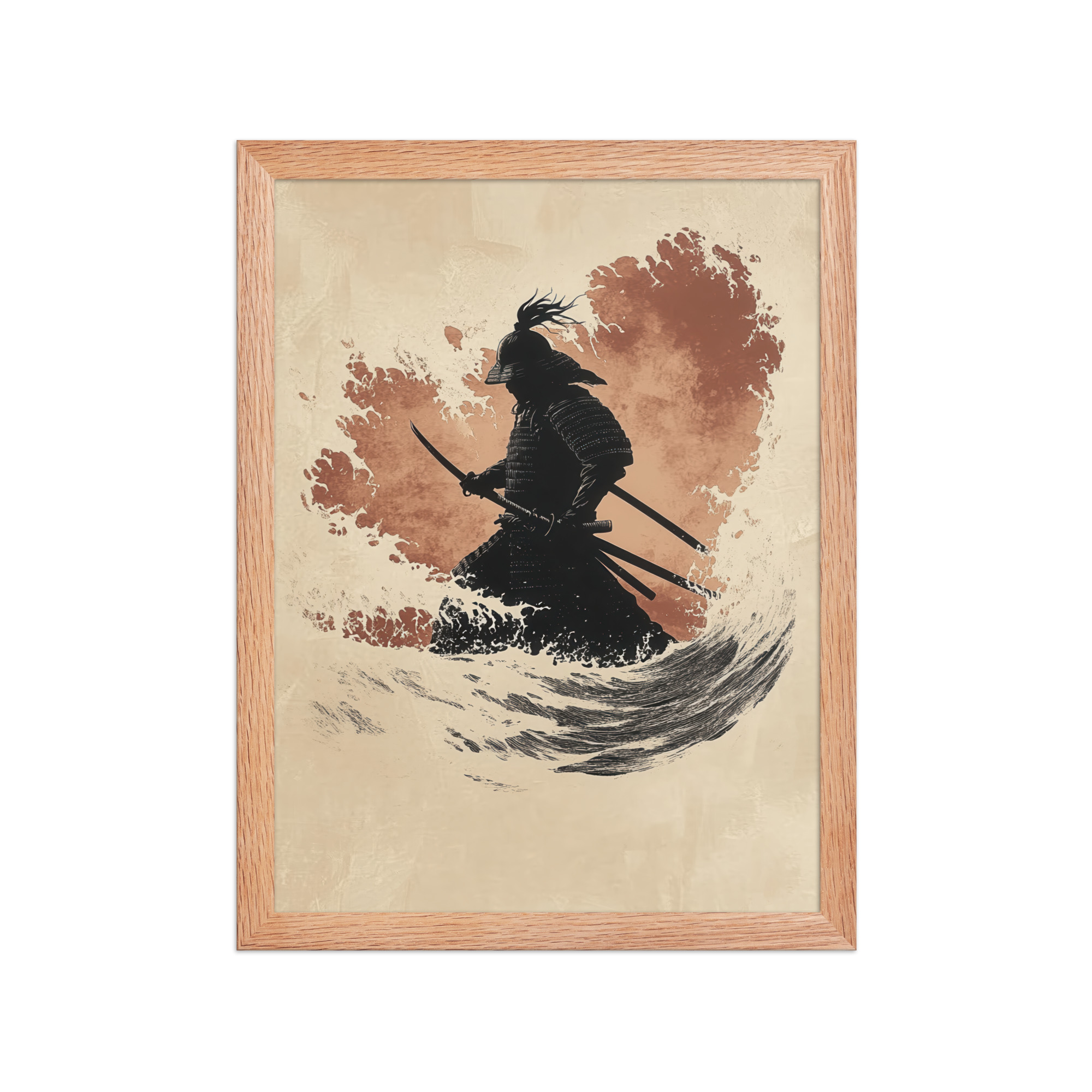 enhanced-matte-paper-framed-poster-in-red-oak-12x16-front-68fa209d458b6.jpg Crimson Guard – Samurai Against The Rising Spray Wall Decor – Framed Poster - Image 6