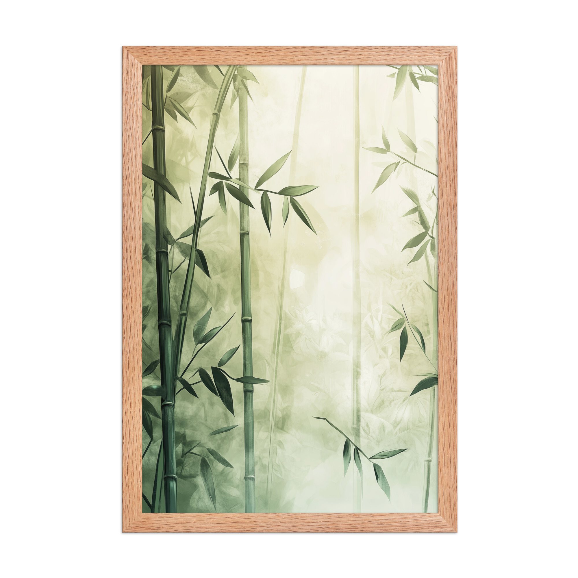 enhanced-matte-paper-framed-poster-in-red-oak-12x18-front-68f925ef8433b.jpg Whispering Bamboo Forest — Japandi Nature Botanical Wall Decor — Framed Poster - Image 8