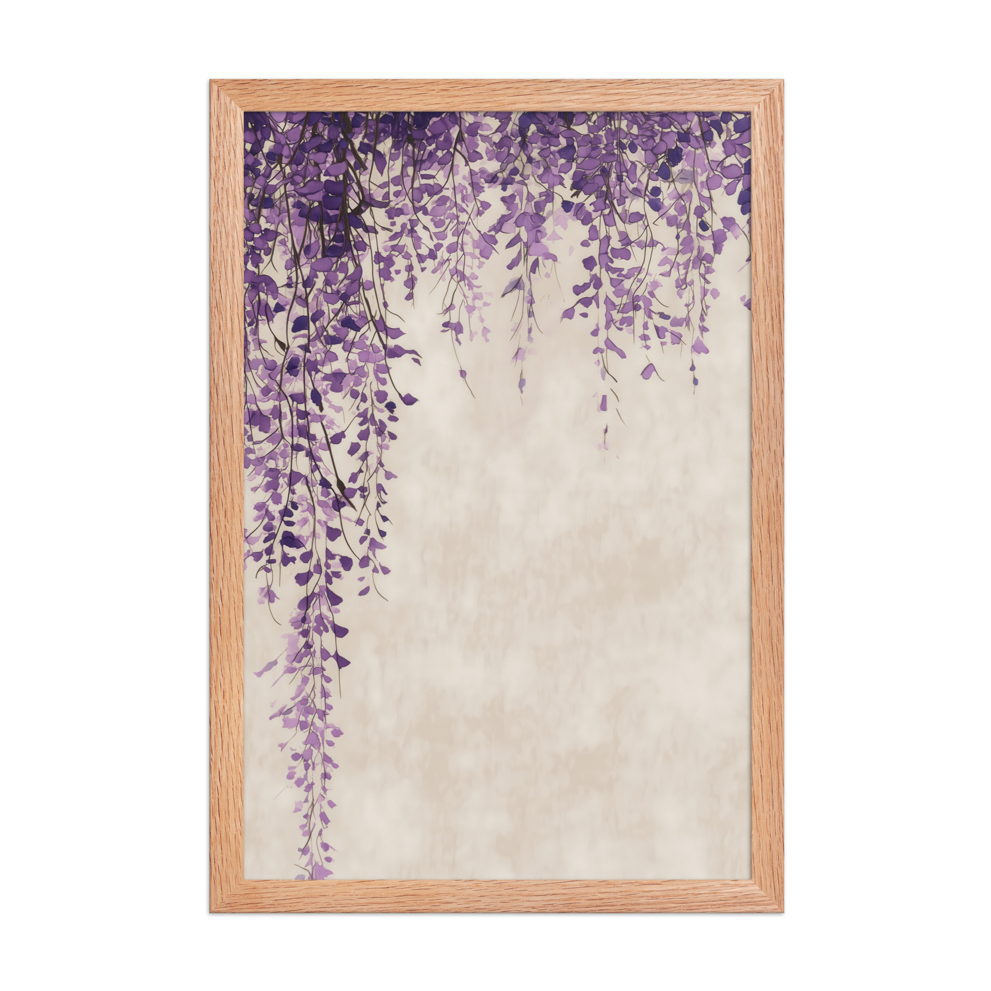 enhanced-matte-paper-framed-poster-in-red-oak-12x18-front-68f9c30dba74c.jpg Wisteria Cascade — Japandi Hanging Floral Wall Decor — Framed Poster - Image 10