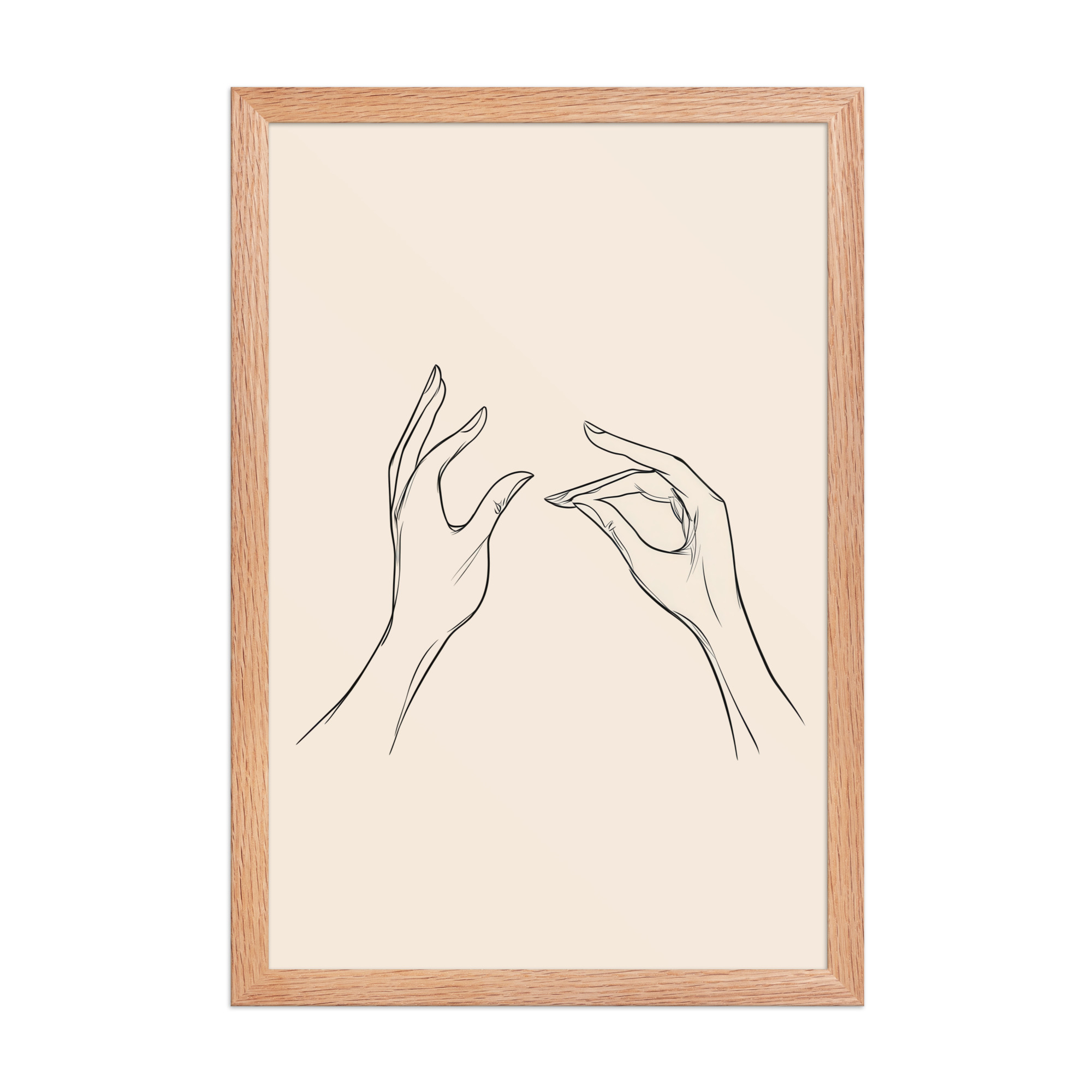 enhanced-matte-paper-framed-poster-in-red-oak-12x18-front-68f9c51ae3eb5.jpg Gyan Mudra Hands — Minimal Line Wall Art — Framed Poster - Image 12