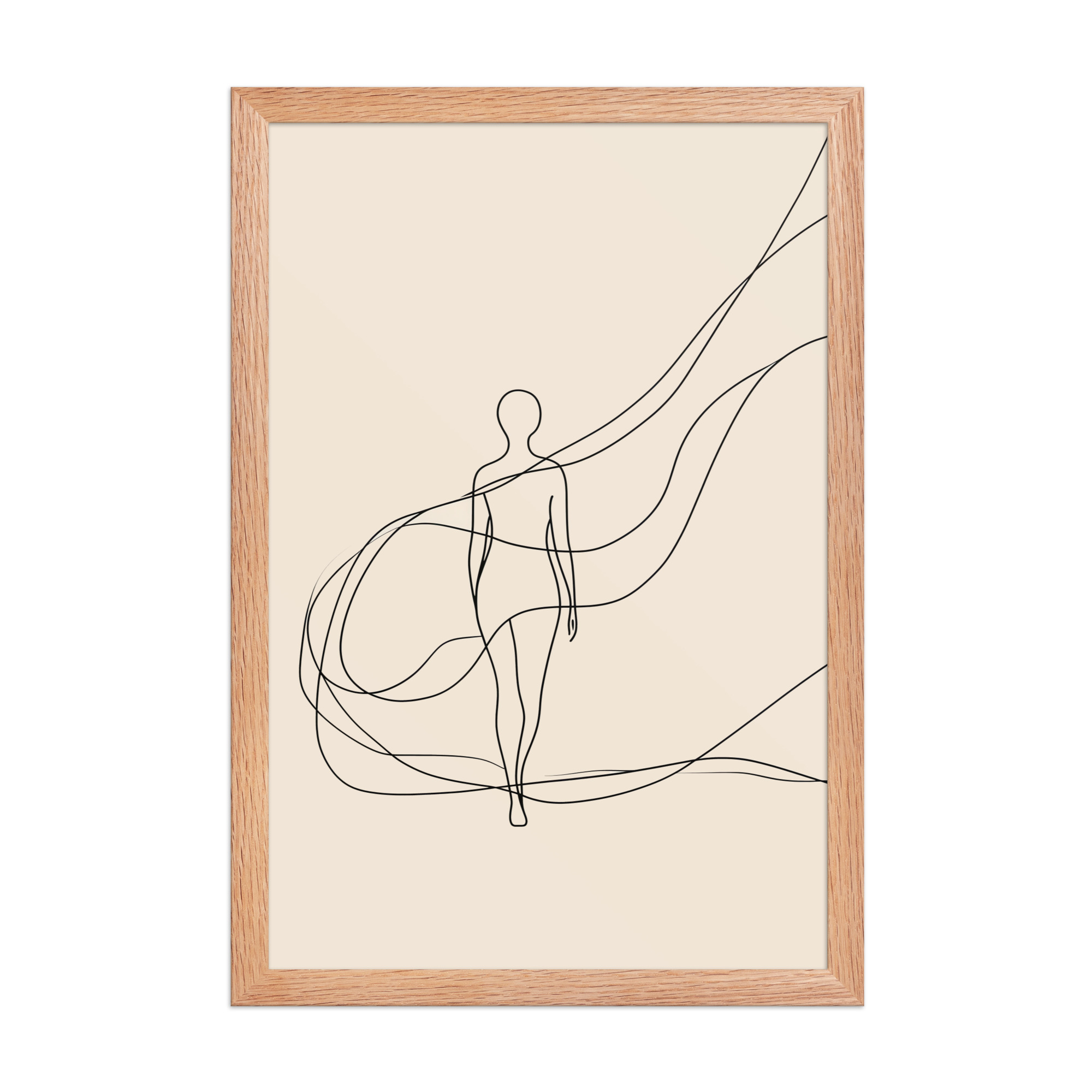 enhanced-matte-paper-framed-poster-in-red-oak-12x18-front-68f9c6918a90e.jpg Graceful Flow — Minimalist Single-Line Figure Wall Art — Framed Poster - Image 8