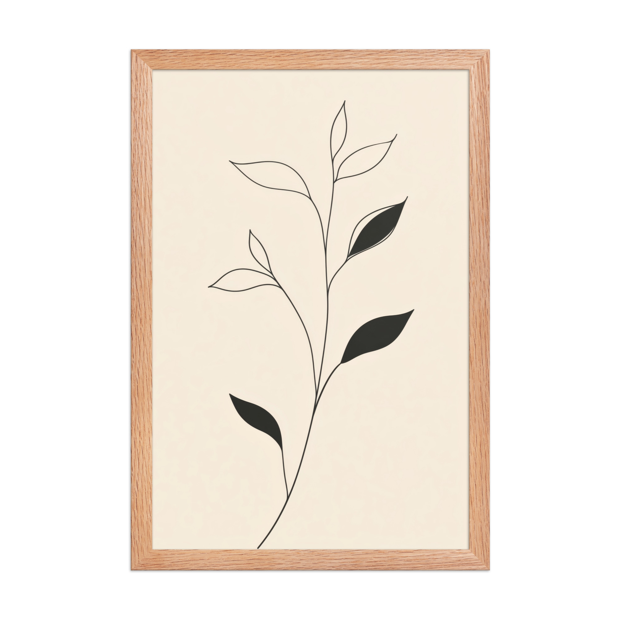 enhanced-matte-paper-framed-poster-in-red-oak-12x18-front-68f9c6992b94e.jpg Contrast in Nature — Minimalist Botanical Line Art — Framed Poster - Image 10