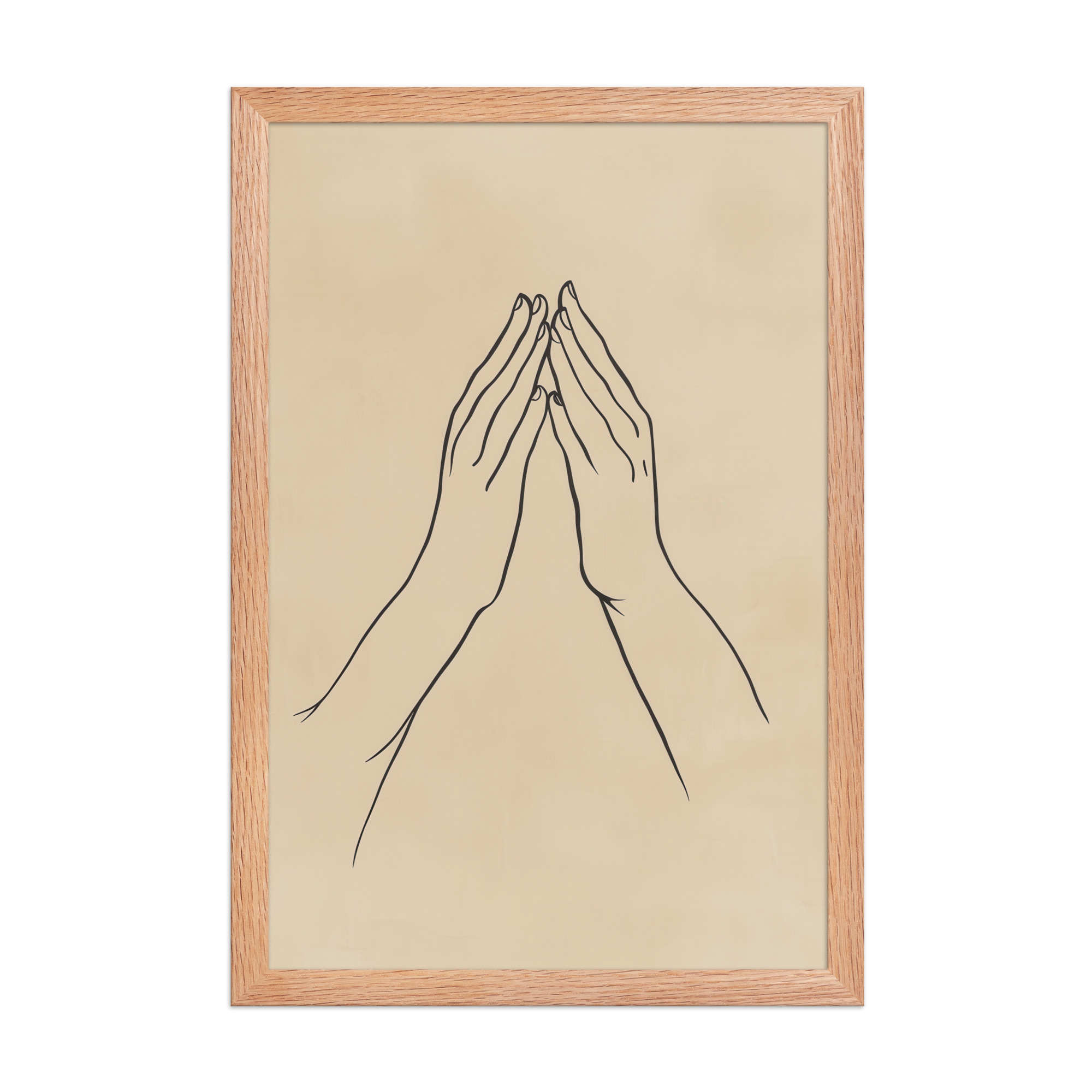 enhanced-matte-paper-framed-poster-in-red-oak-12x18-front-68f9c77c71ec3.jpg Gyan Mudra Hands — Minimal Gesture Yoga Line Wall Decor — Framed Poster - Image 10